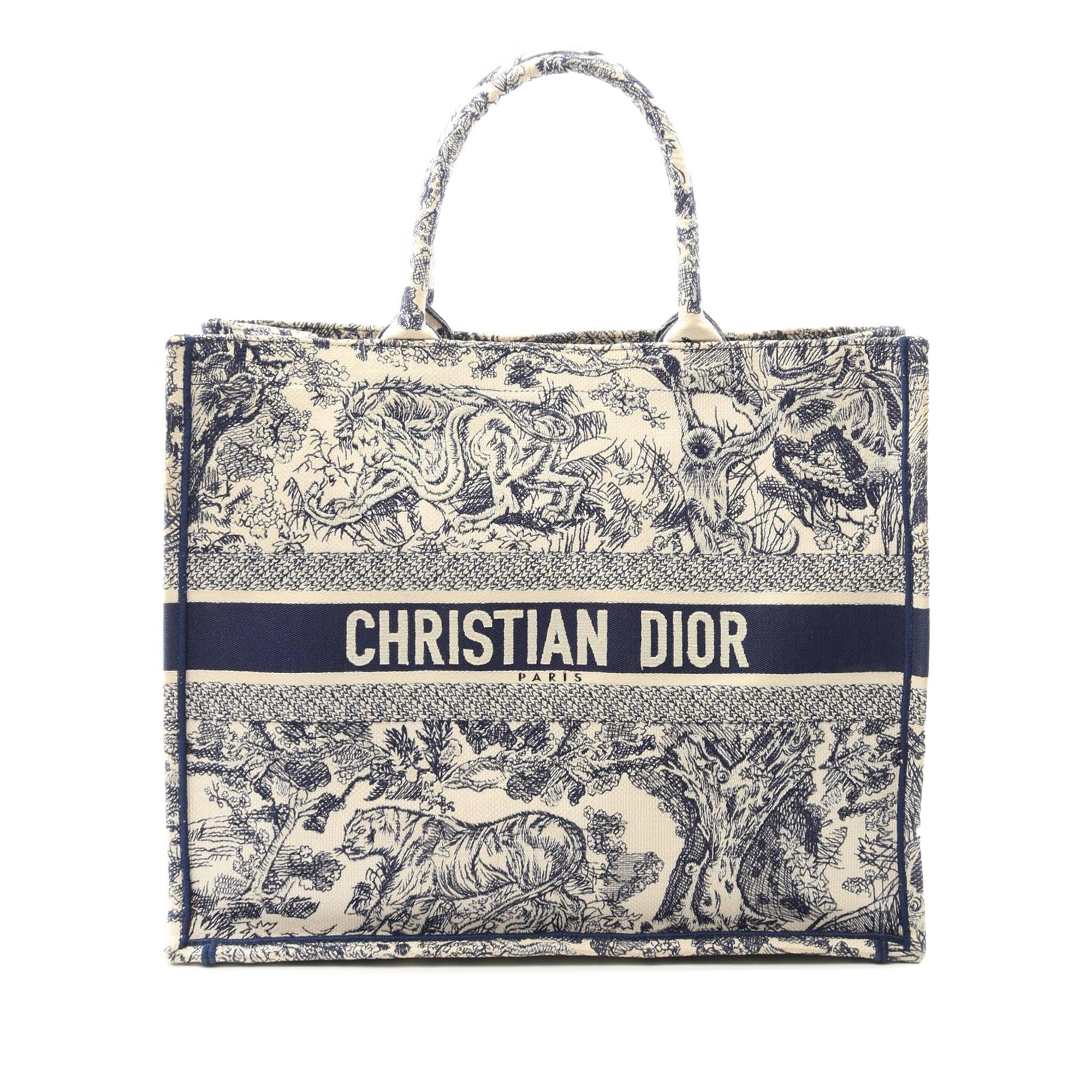 Dior Large Canvas Embroidered Dioriviera Toile De Jouy Book Tote - image 1