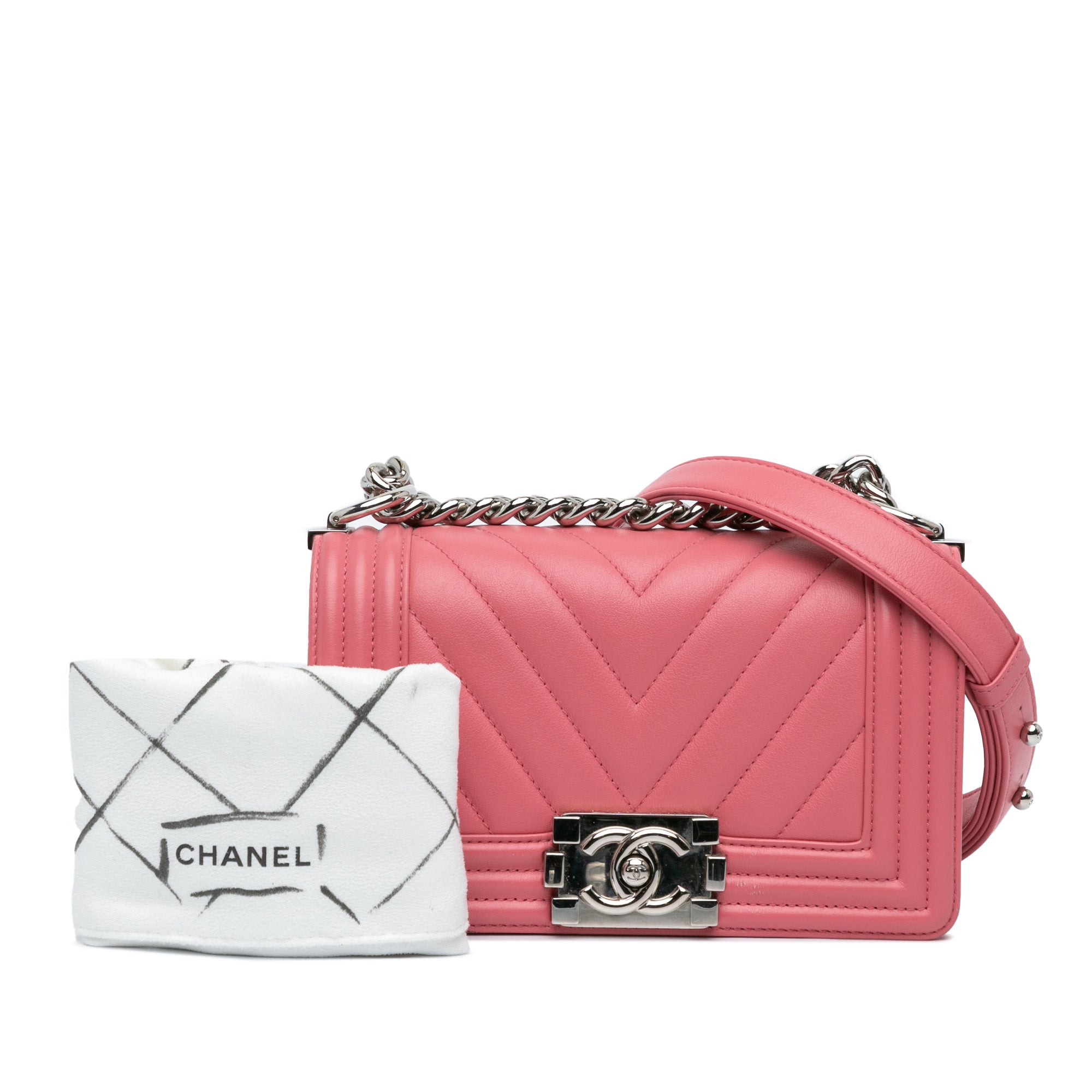 Chanel Small Chevron Lambskin Boy Flap - image 9