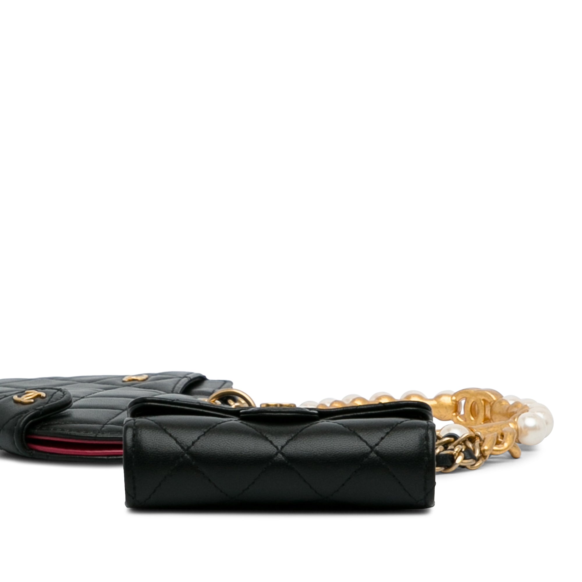 Chanel Quilted Lambskin Pearl Crown CC Wristlet Multi Pouches - image 11