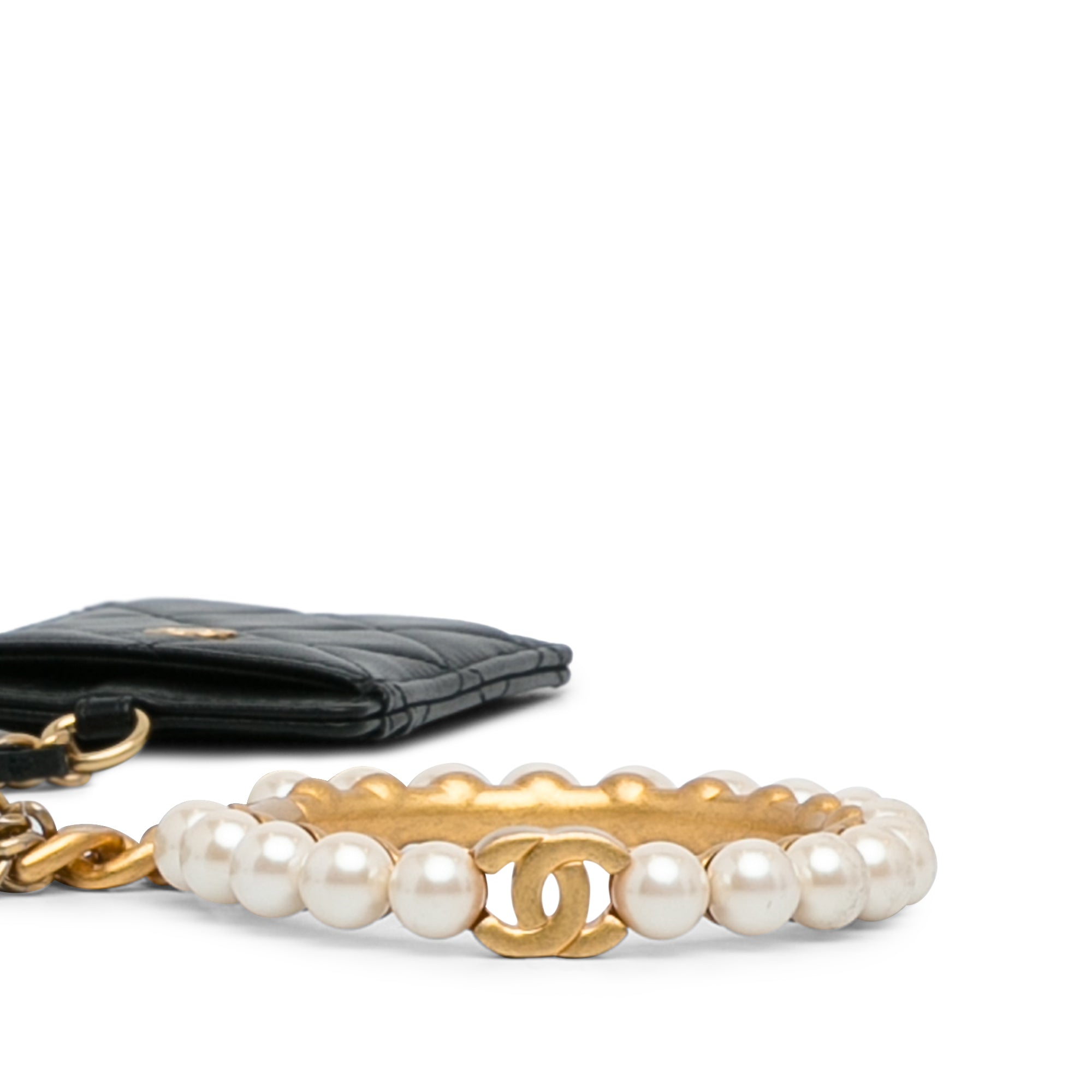 Chanel Quilted Lambskin Pearl Crown CC Wristlet Multi Pouches - image 12