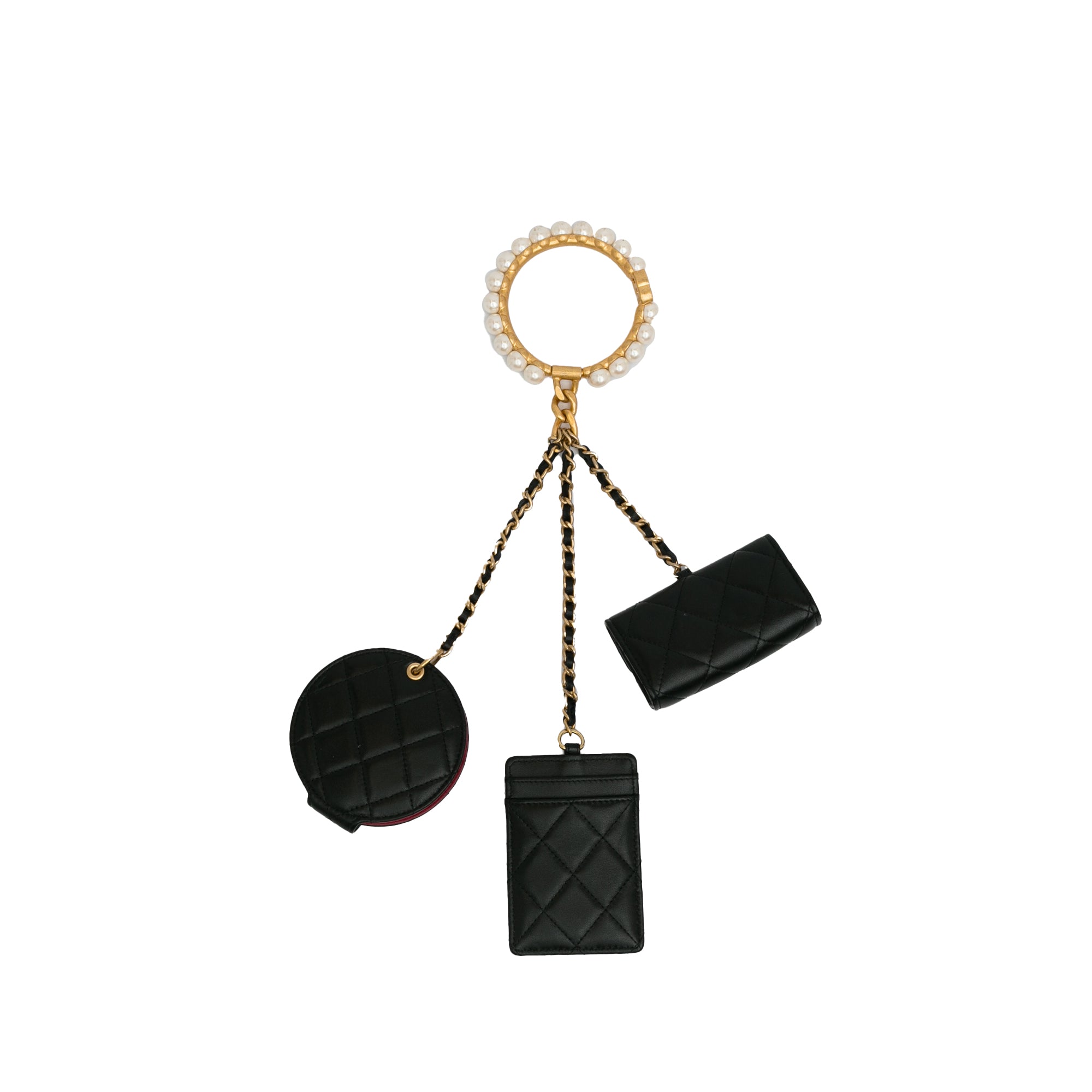 Chanel Quilted Lambskin Pearl Crown CC Wristlet Multi Pouches - image 3