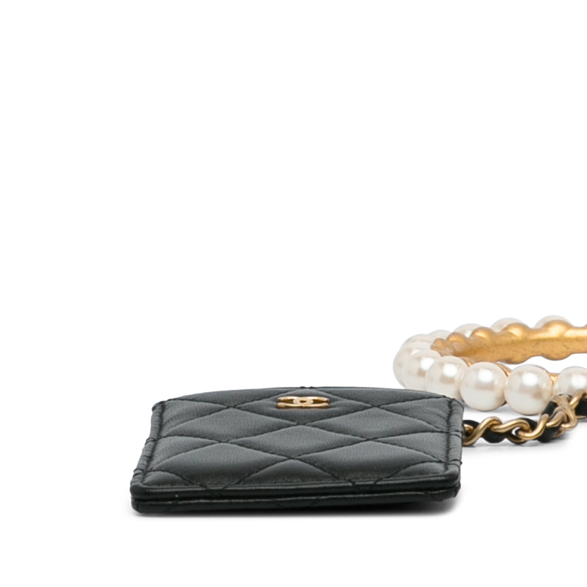Chanel Quilted Lambskin Pearl Crown CC Wristlet Multi Pouches - image 9
