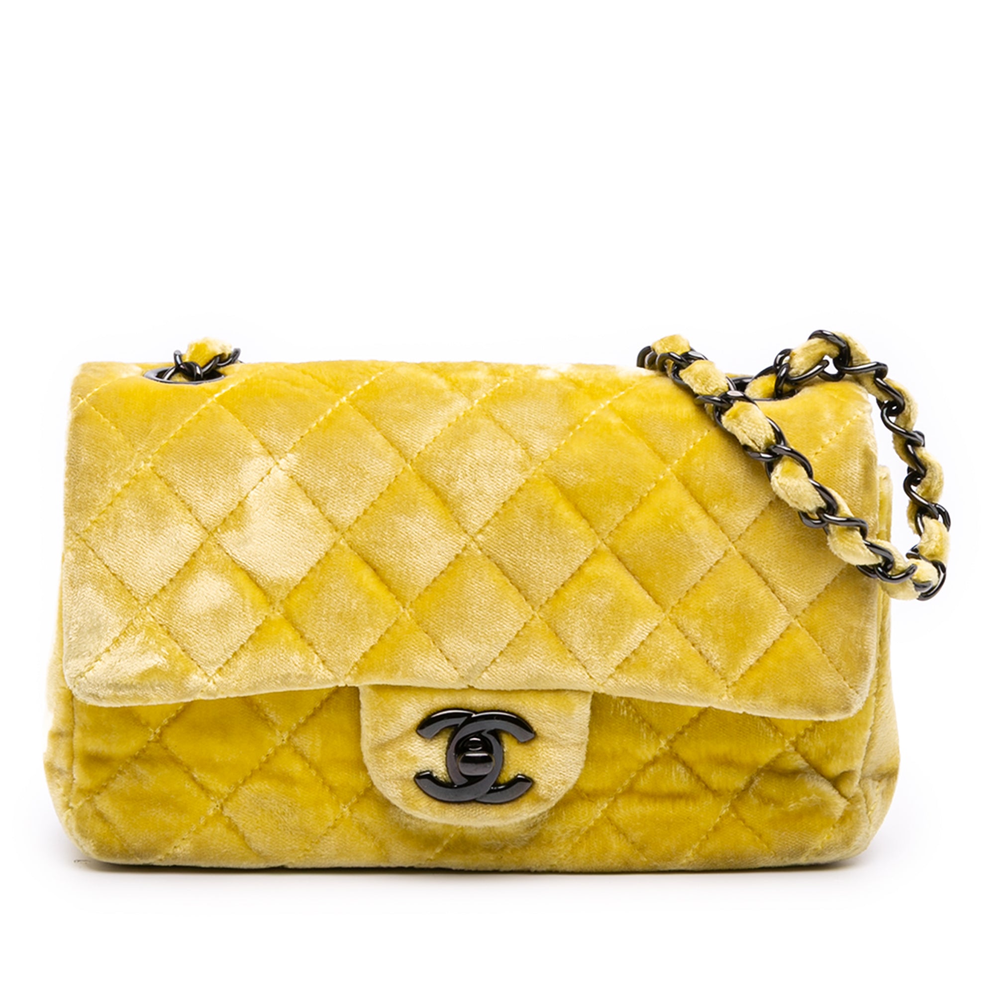 Chanel Mini Rectangular Classic Velvet Single Flap - image 1