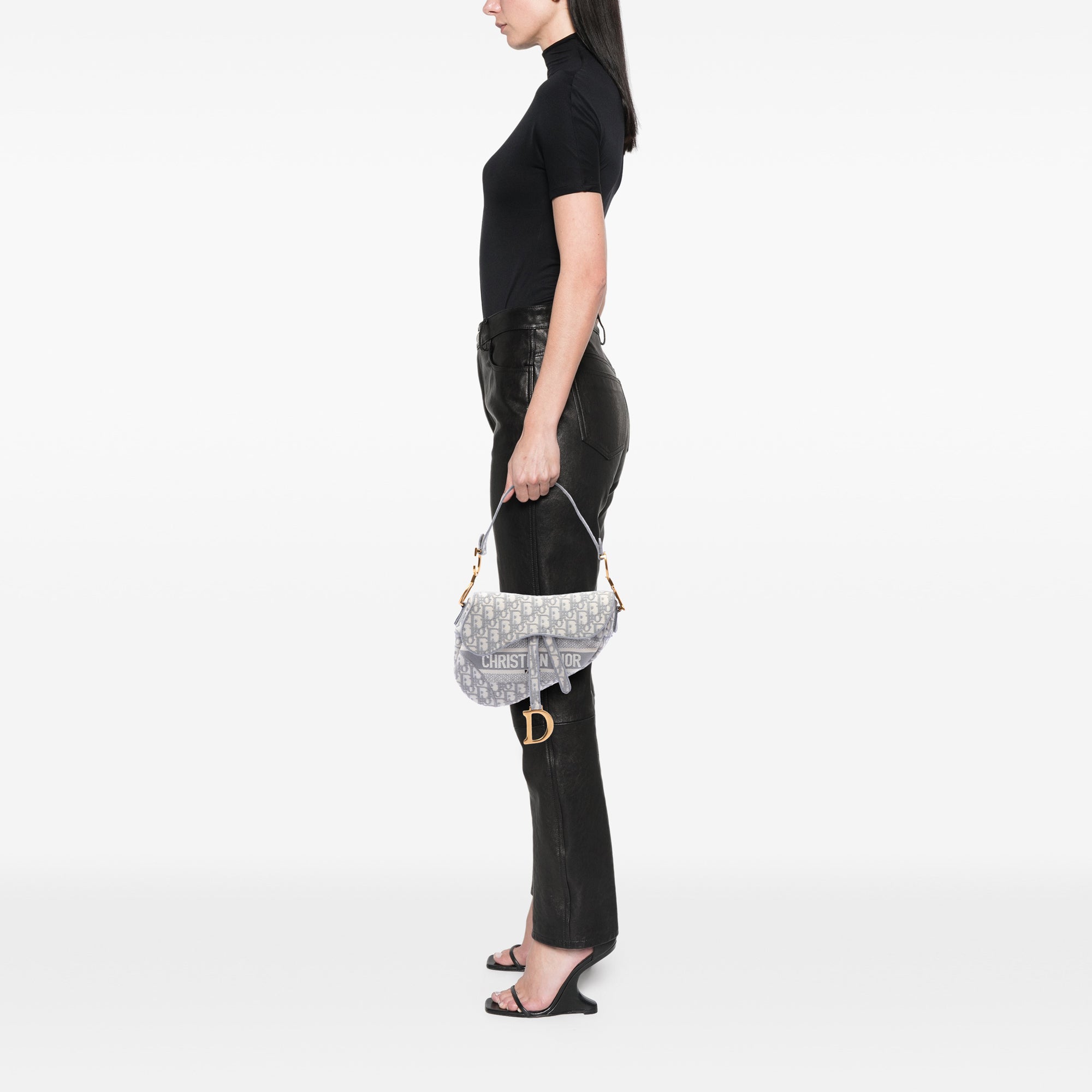Dior Oblique Embroidered Canvas Saddle Bag - image 6