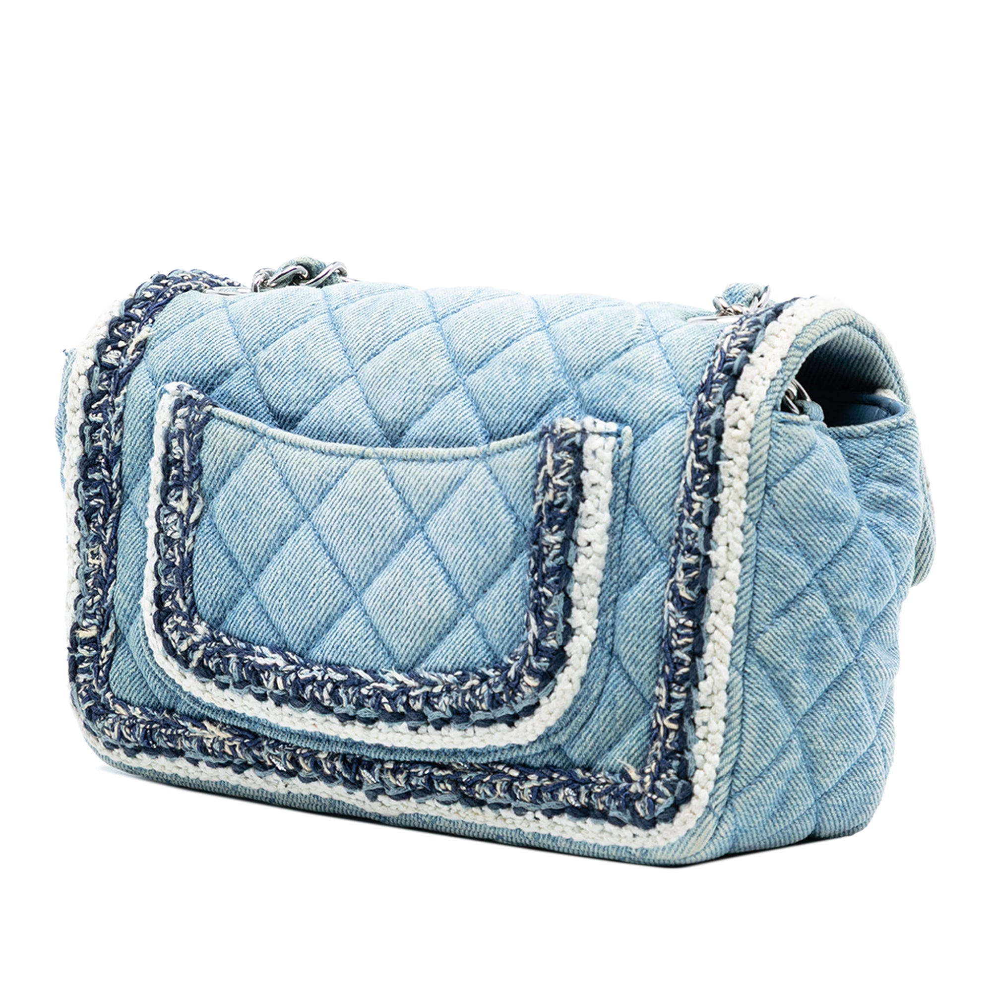 Chanel Mini Rectangular Classic Denim Braided Single Flap - image 2
