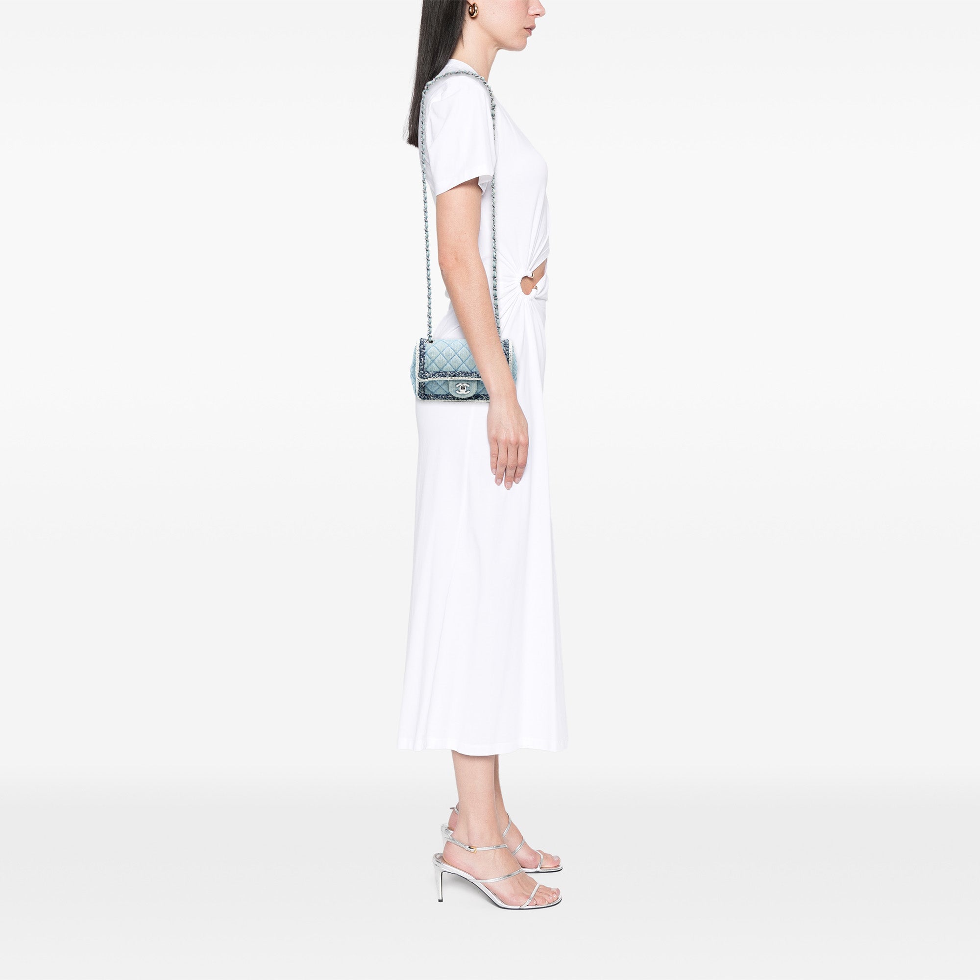 Chanel Mini Rectangular Classic Denim Braided Single Flap - image 7