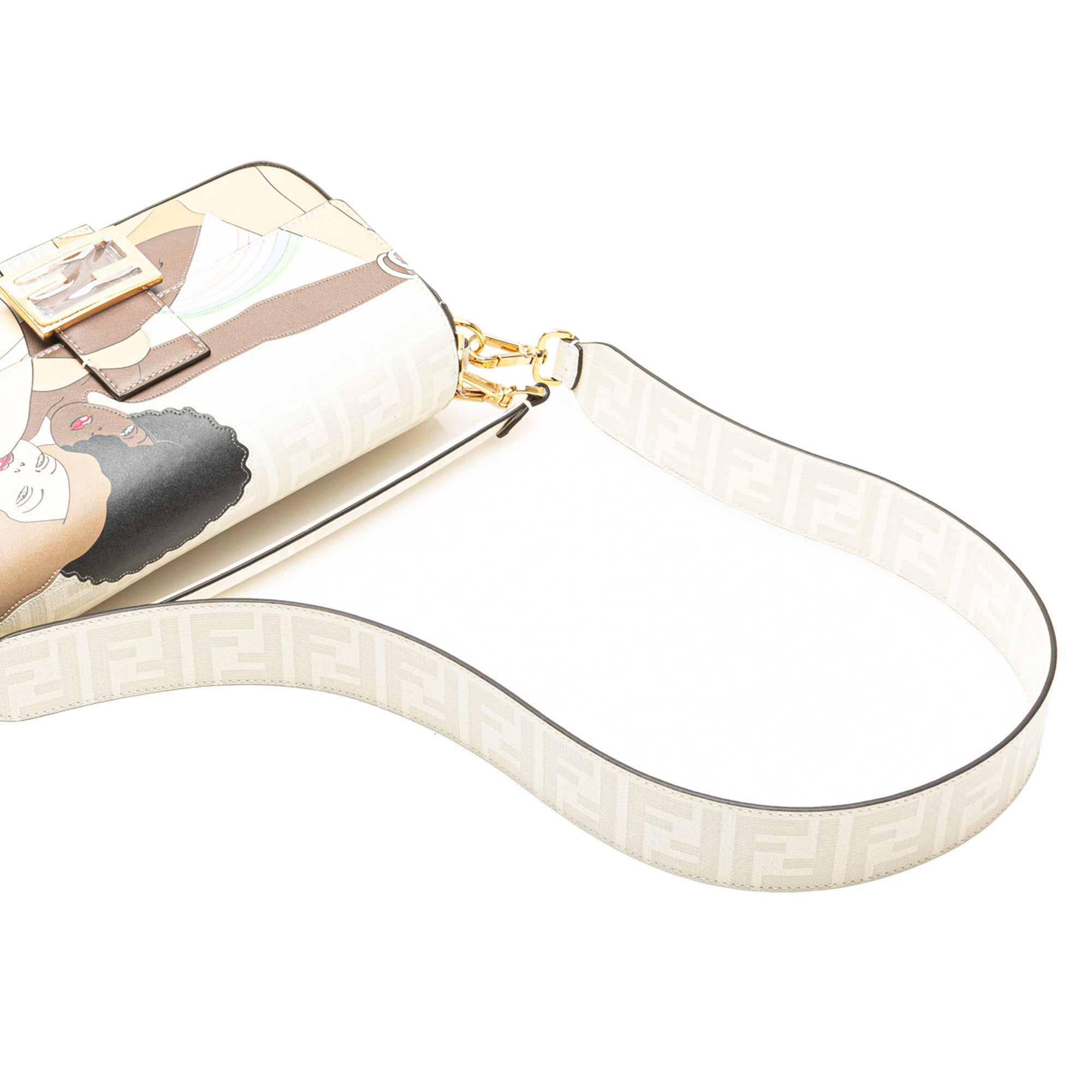 Fendi Zucca Graphic Print Coated Canvas Bikini Girls Baguette Satchel - image 12