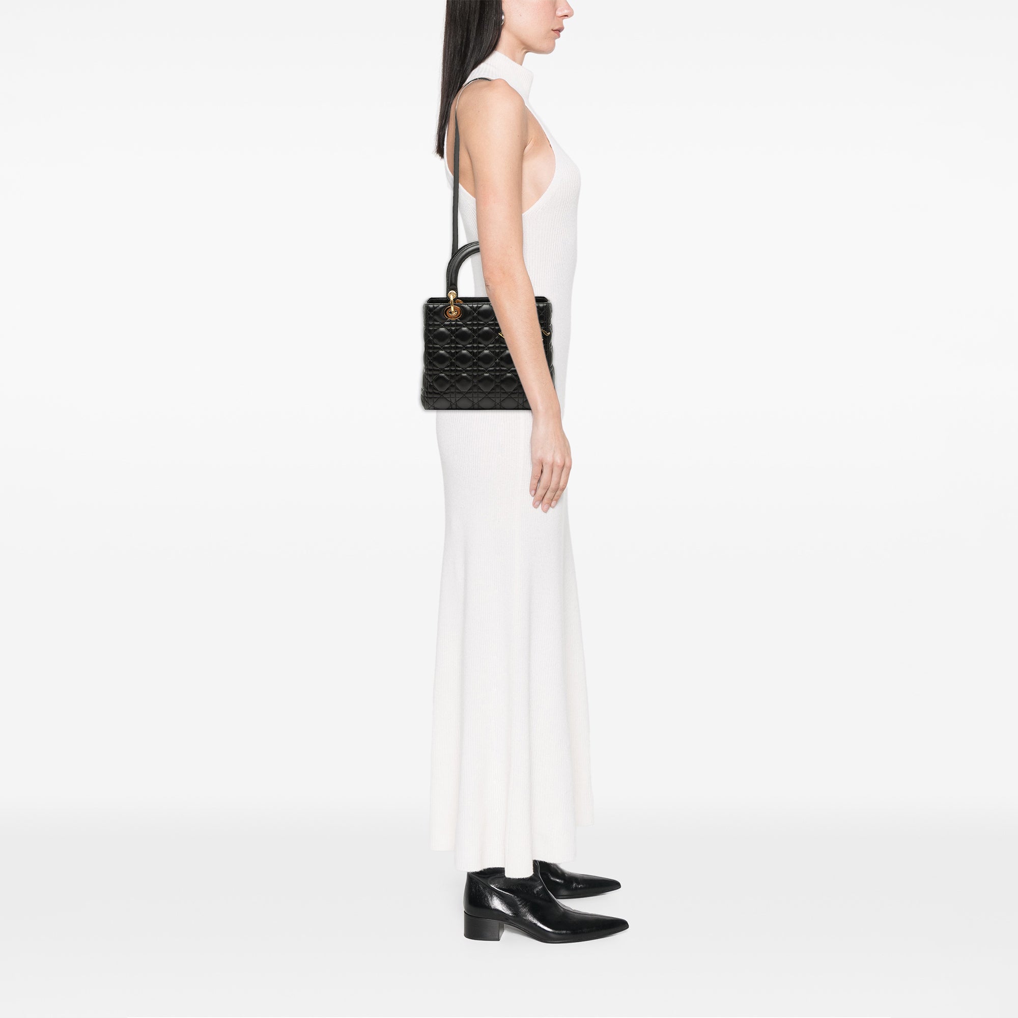 Dior Medium Lambskin Cannage Lady Dior - image 7