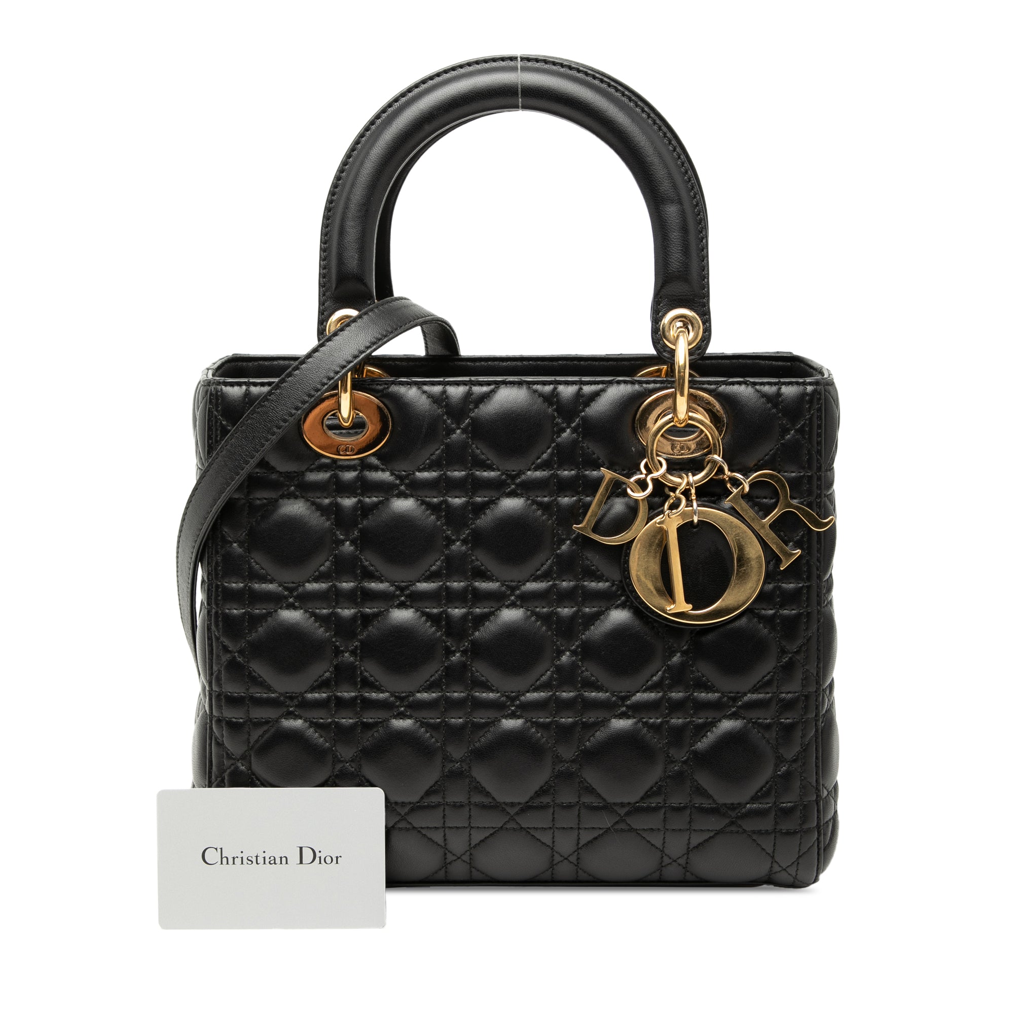 Dior Medium Lambskin Cannage Lady Dior - image 8