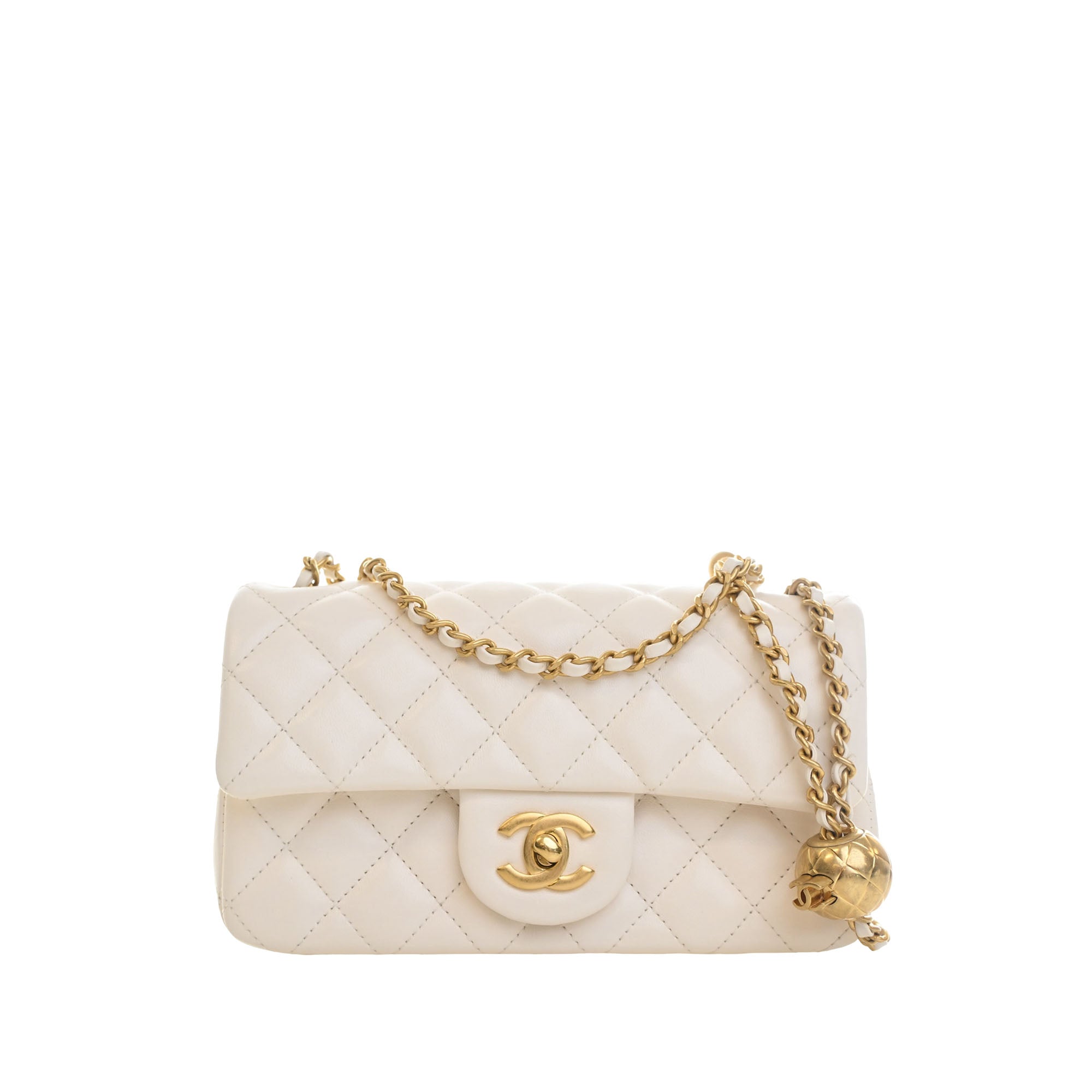 Chanel Mini Rectangular Classic Lambskin Pearl Crush Single Flap - image 1