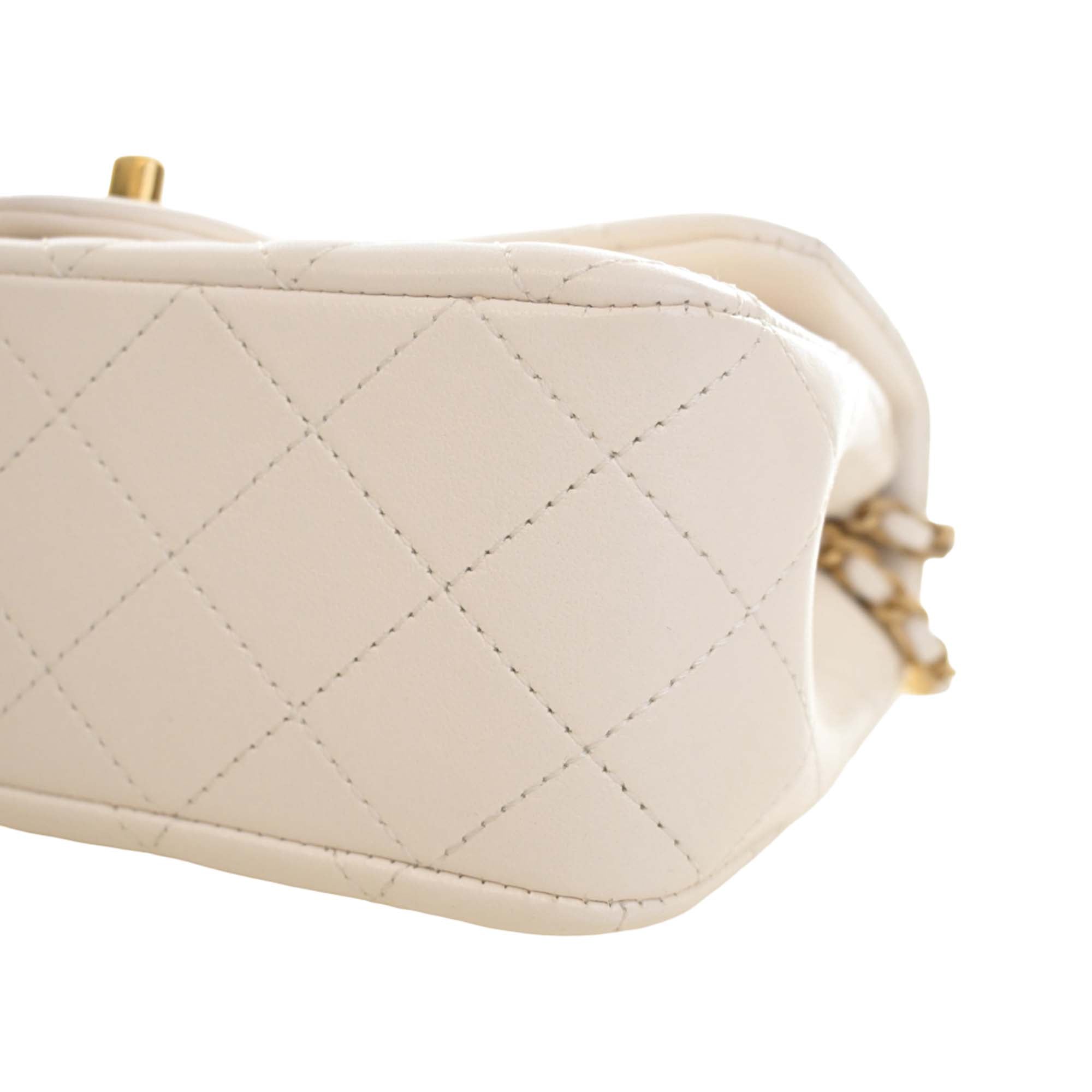 Chanel Mini Rectangular Classic Lambskin Pearl Crush Single Flap - image 9