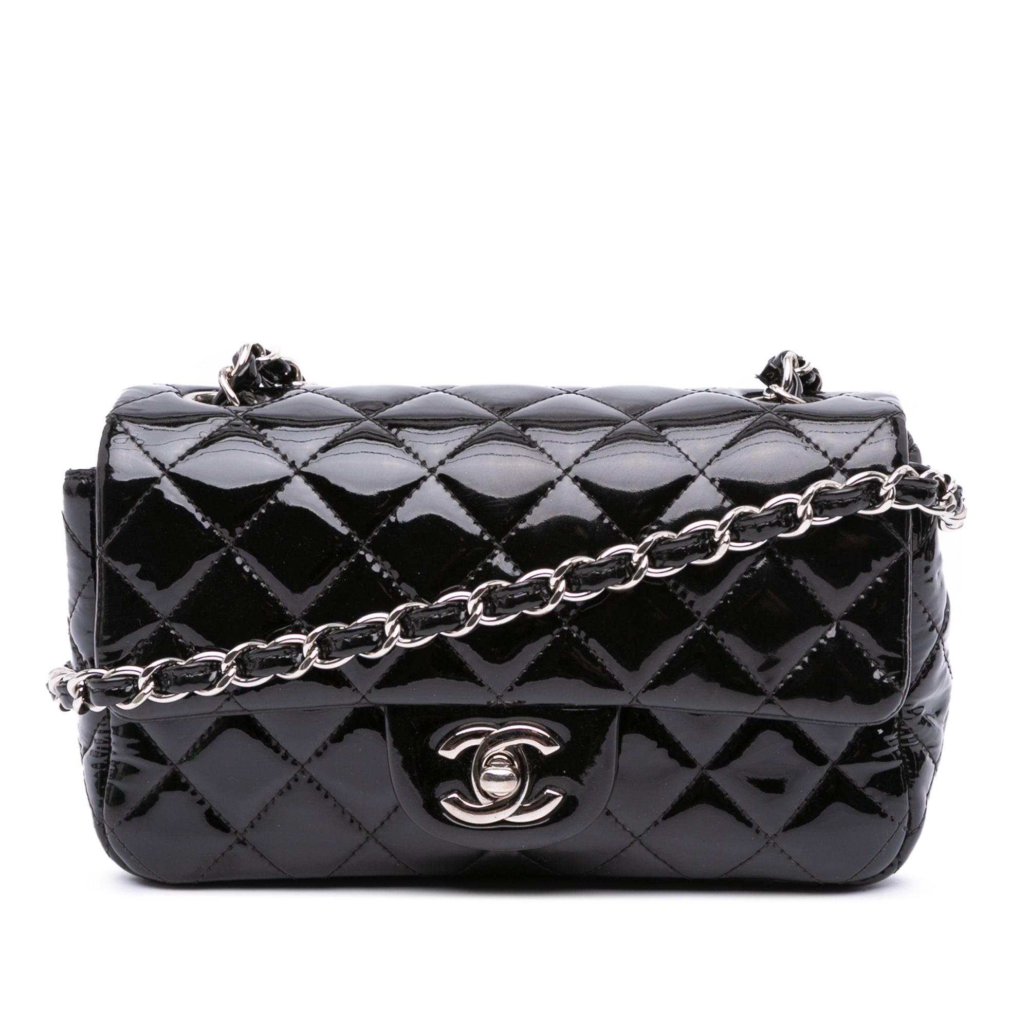 Chanel Mini Rectangular Classic Patent Single Flap - image 1