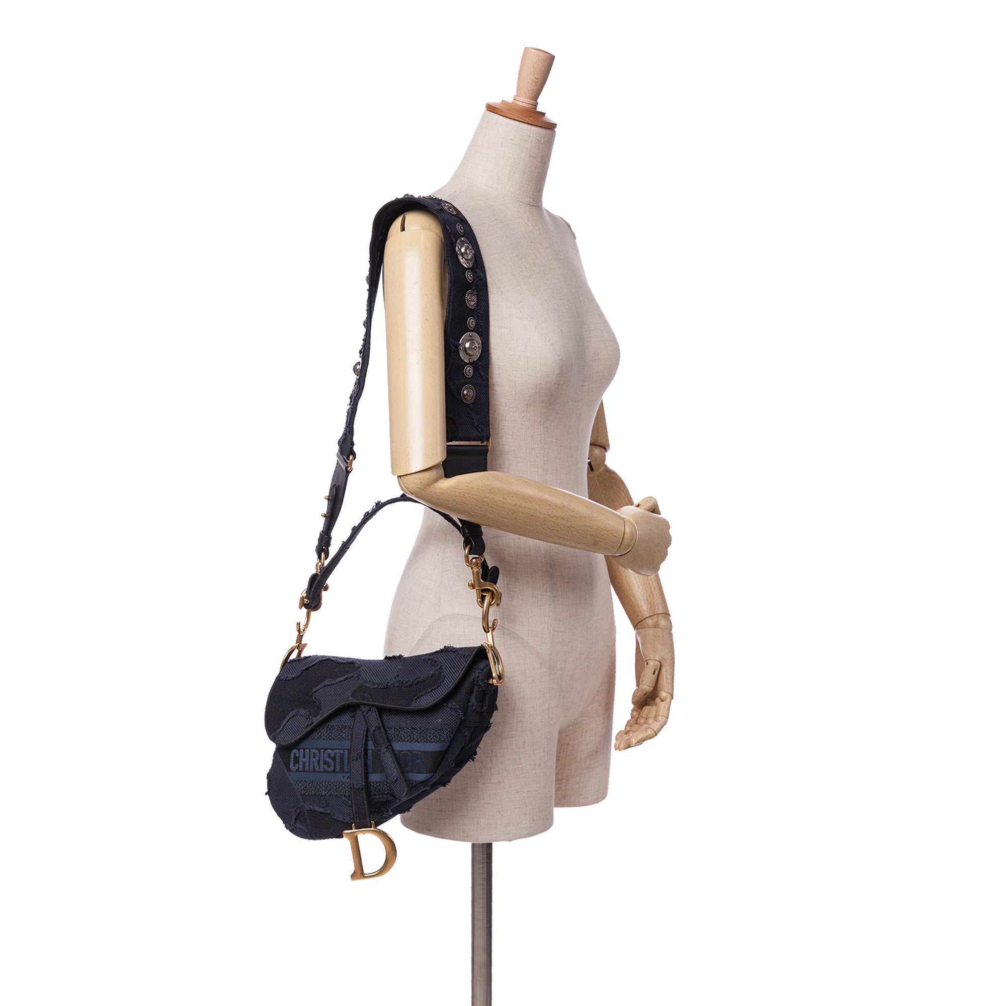 Dior Canvas Embroidered Camouflage Saddle Bag - image 11