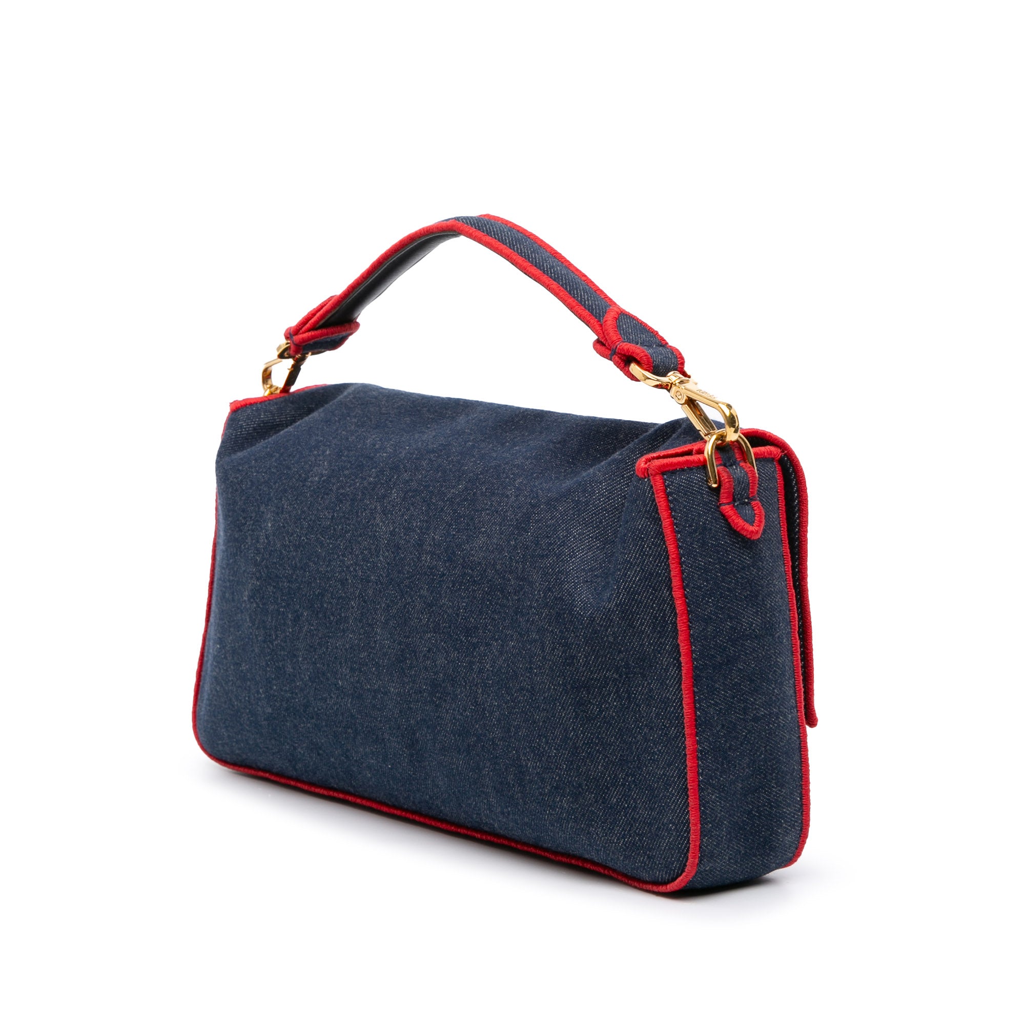 Fendi Large Denim Baguette Satchel - image 2