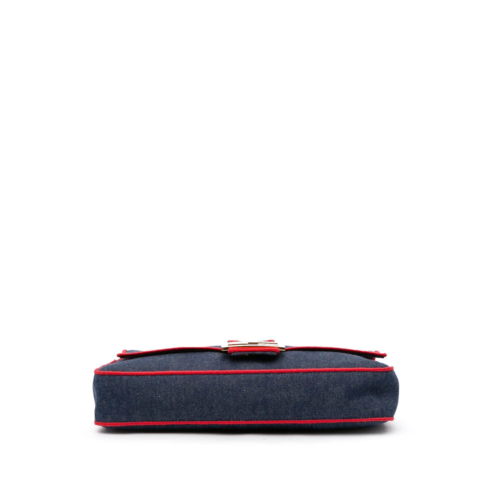 Fendi Large Denim Baguette Satchel - image 3