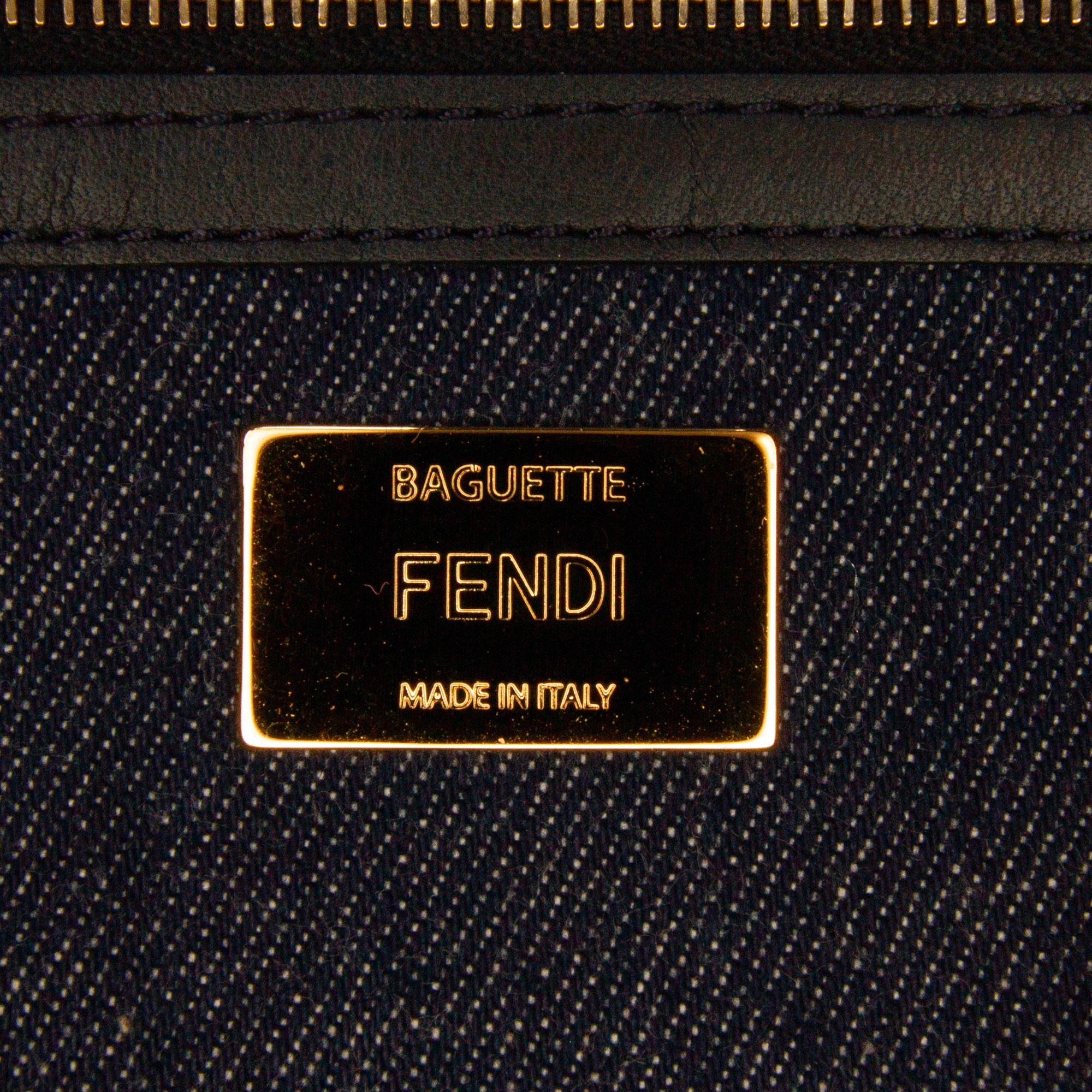 Fendi Large Denim Baguette Satchel - image 5