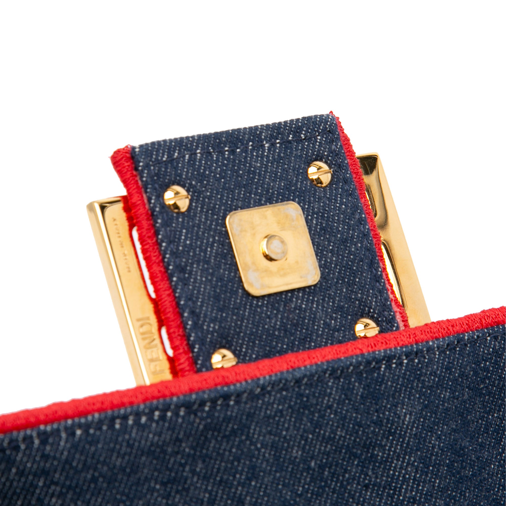 Fendi Large Denim Baguette Satchel - image 7