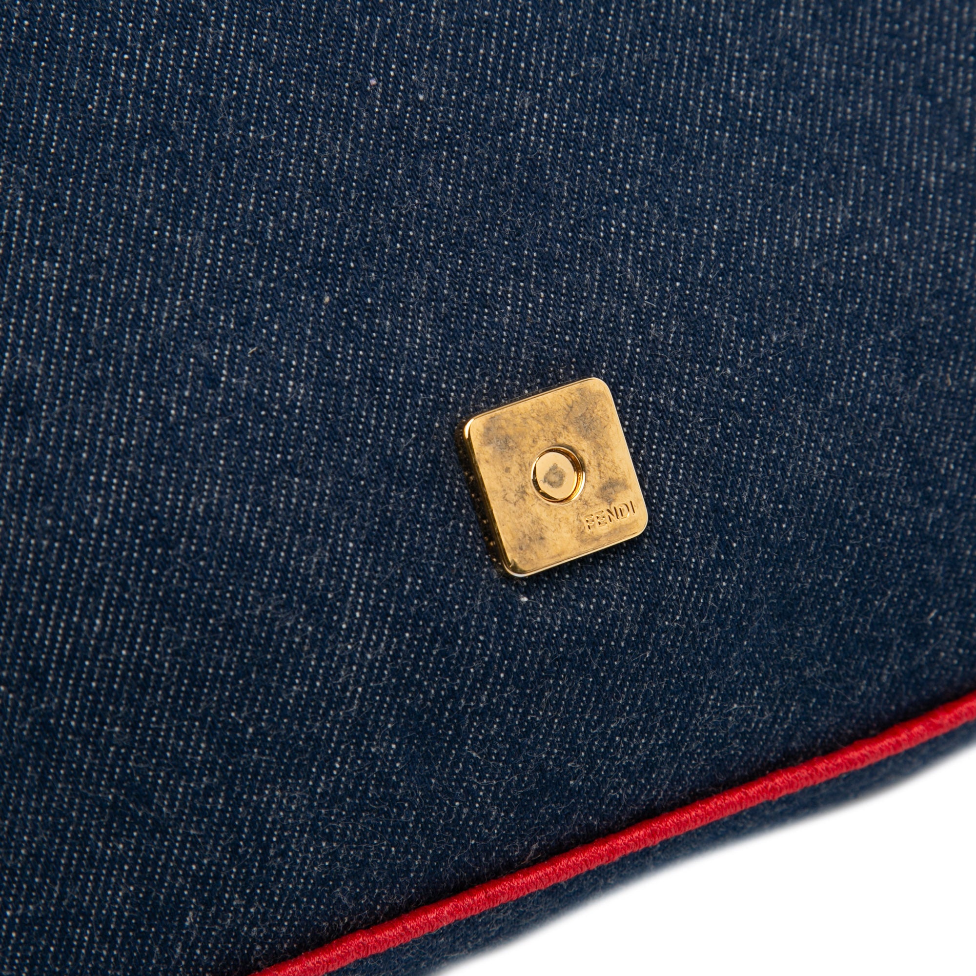 Fendi Large Denim Baguette Satchel - image 8