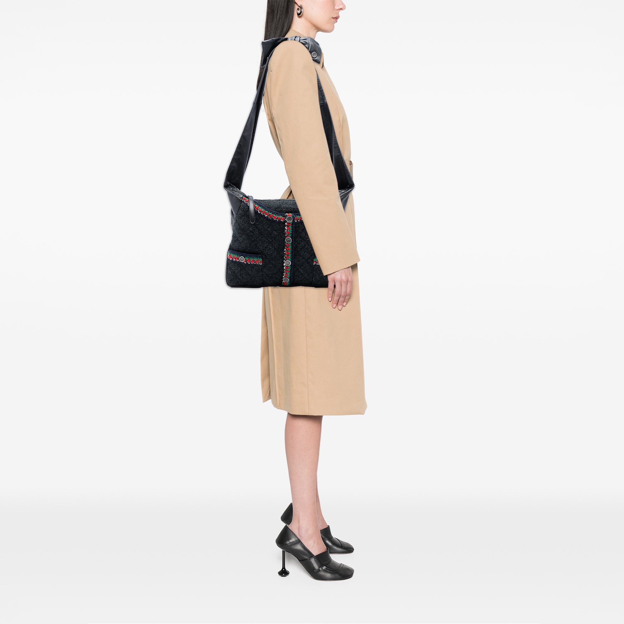 Chanel Quilted Wool and Lambskin Girl Bag - image 7