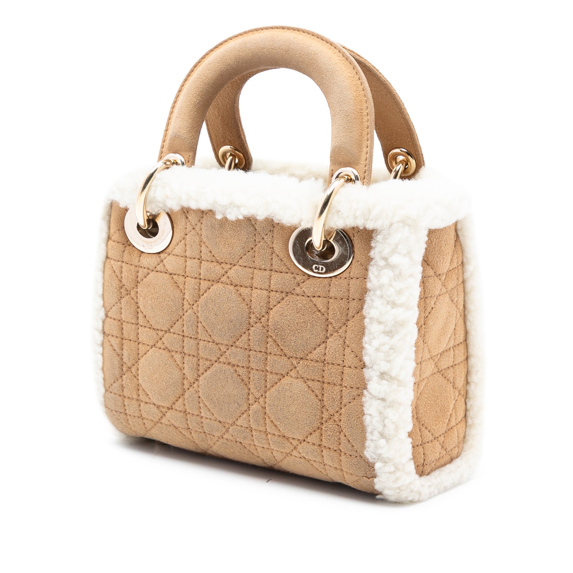 Dior Mini Suede Cannage with Shearling Trim Lady Dior - image 2