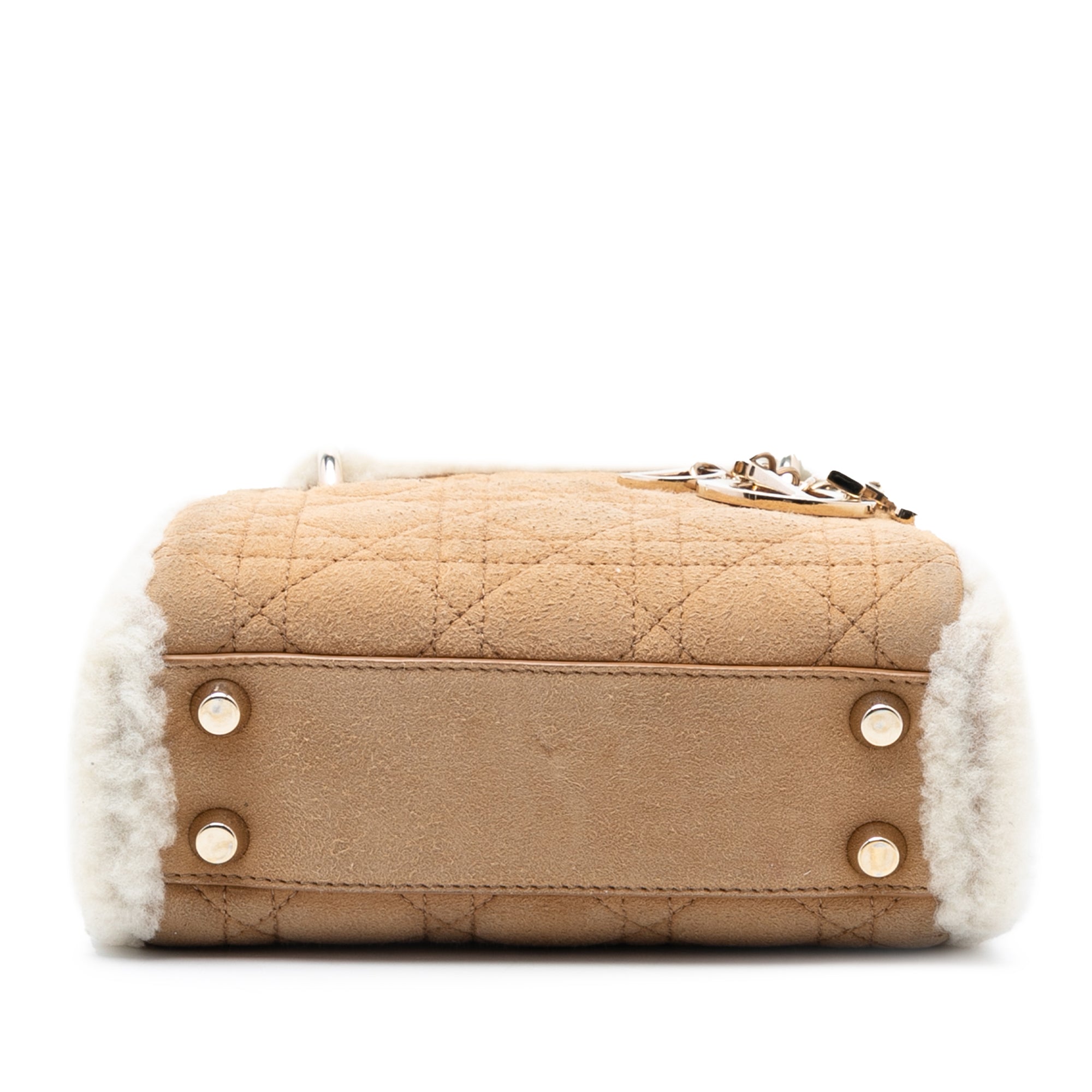Dior Mini Suede Cannage with Shearling Trim Lady Dior - image 3