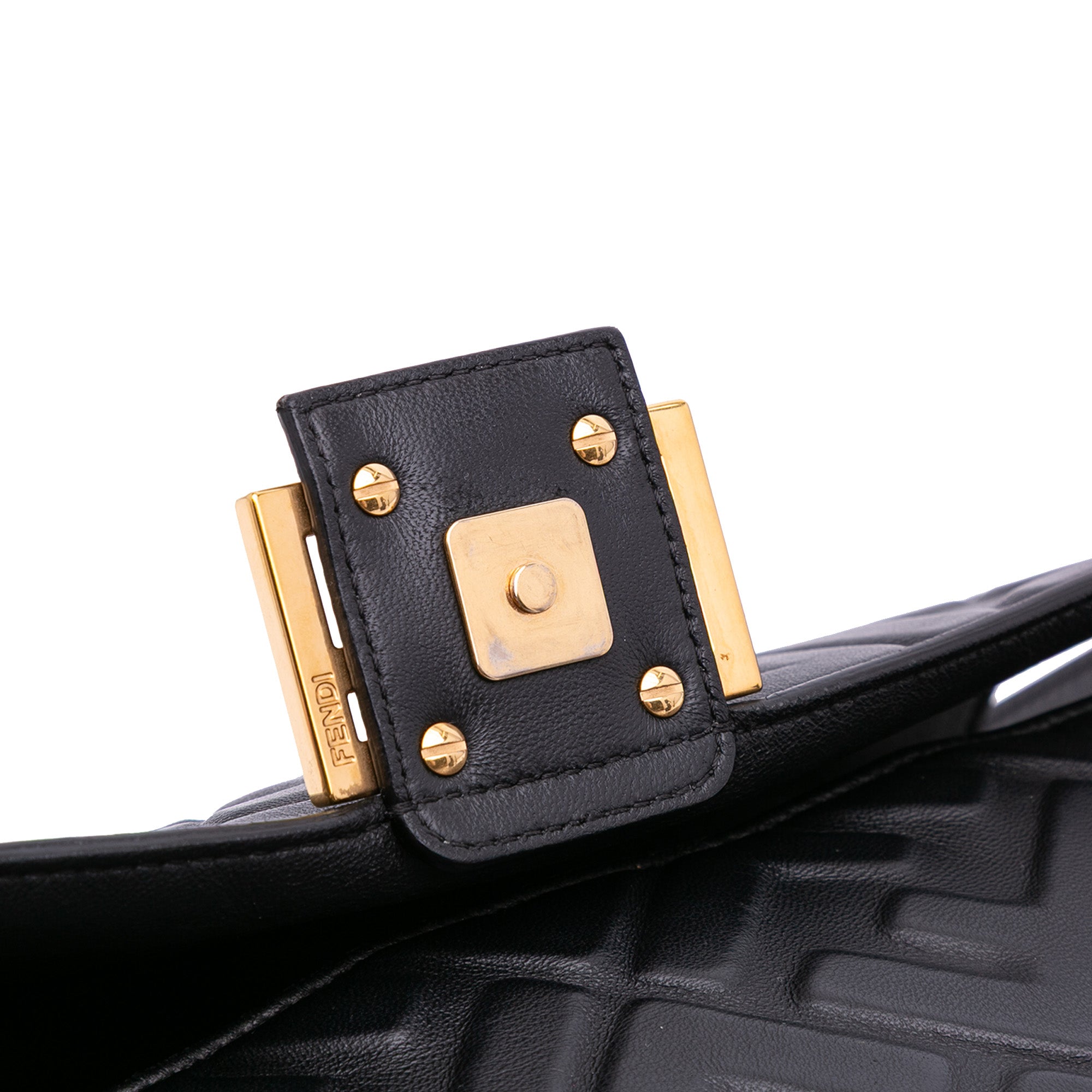 Fendi Zucca Embossed Leather Baguette Satchel - image 7