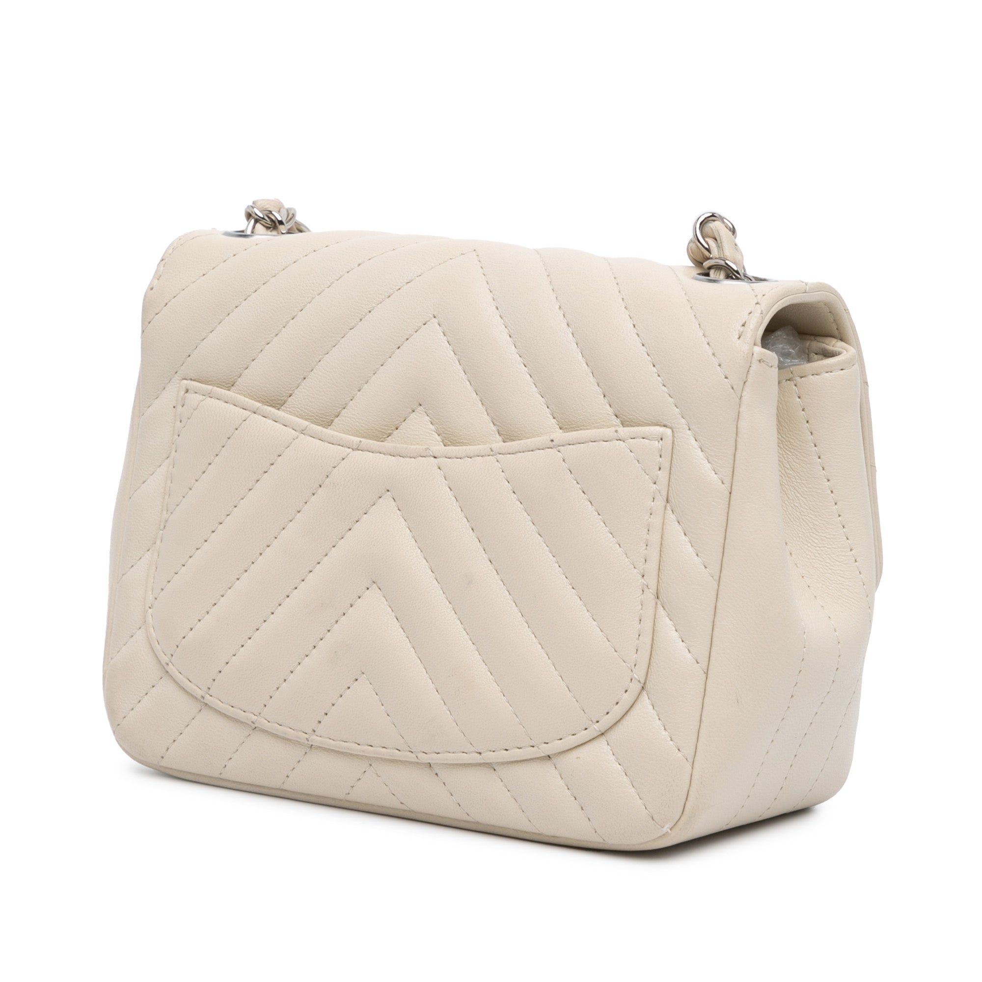 Chanel Mini Square Classic Chevron Lambskin Single Flap - image 2