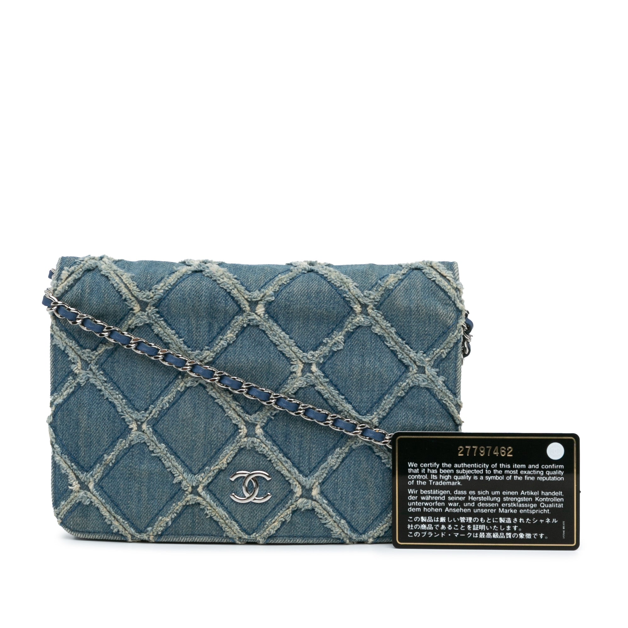 Chanel Frayed Denim Wallet On Chain - image 10