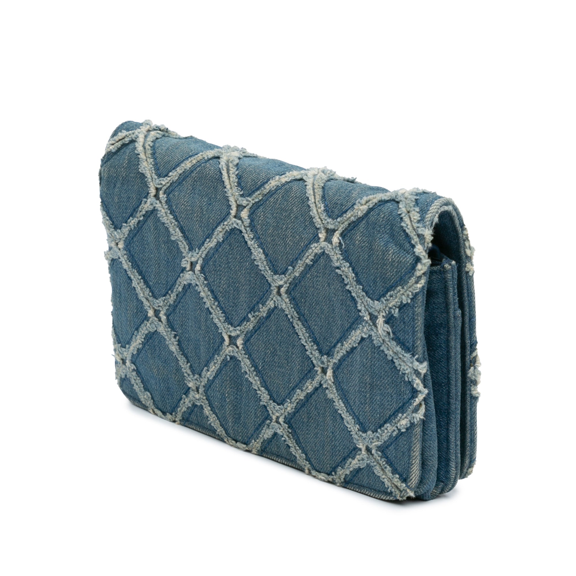 Chanel Frayed Denim Wallet On Chain - image 2