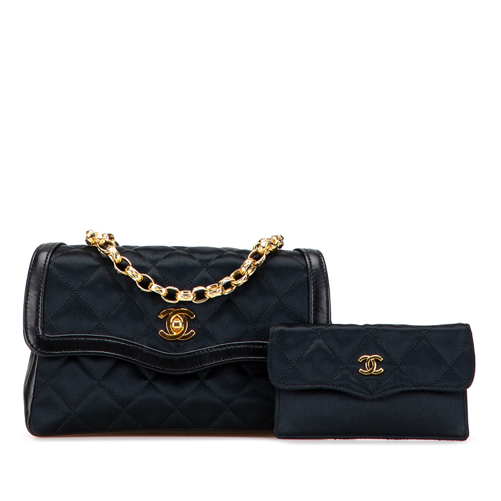 Chanel CC Quilted Satin Bijoux Chain Single Flap - image 10
