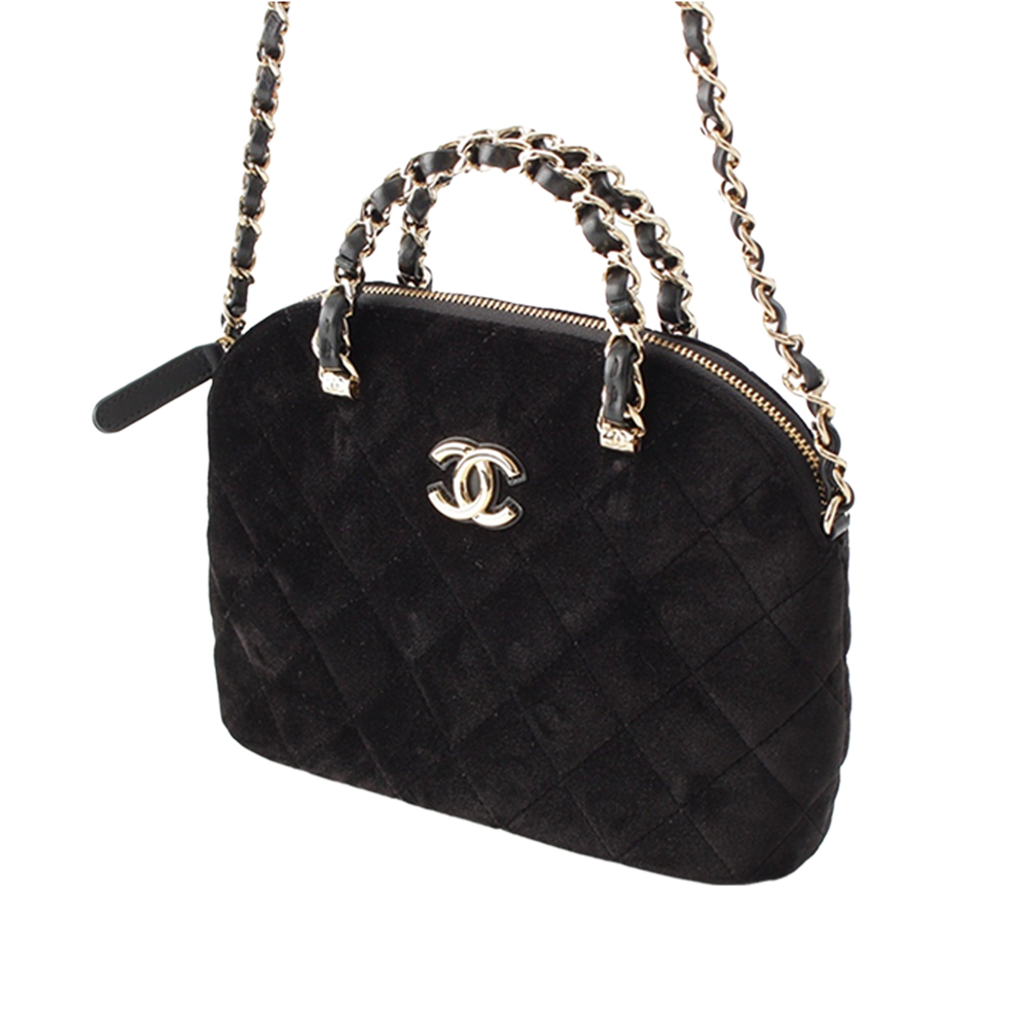 Chanel Quilted Velvet Coco Clutch With Chain - image 2