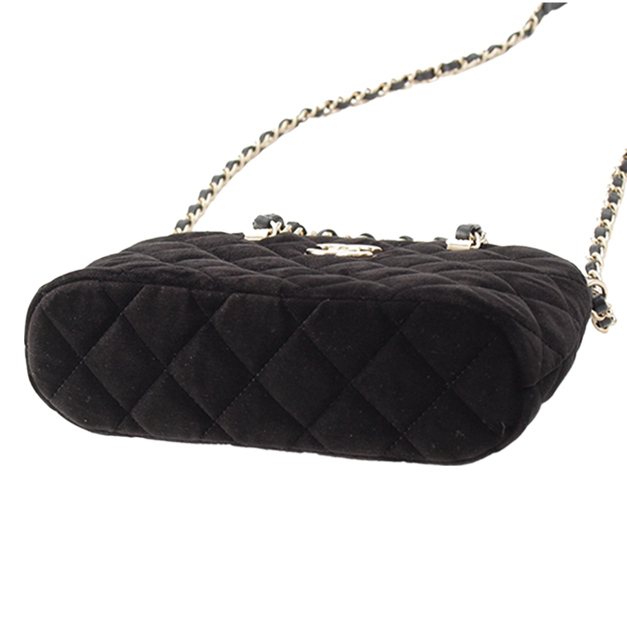Chanel Quilted Velvet Coco Clutch With Chain - image 4