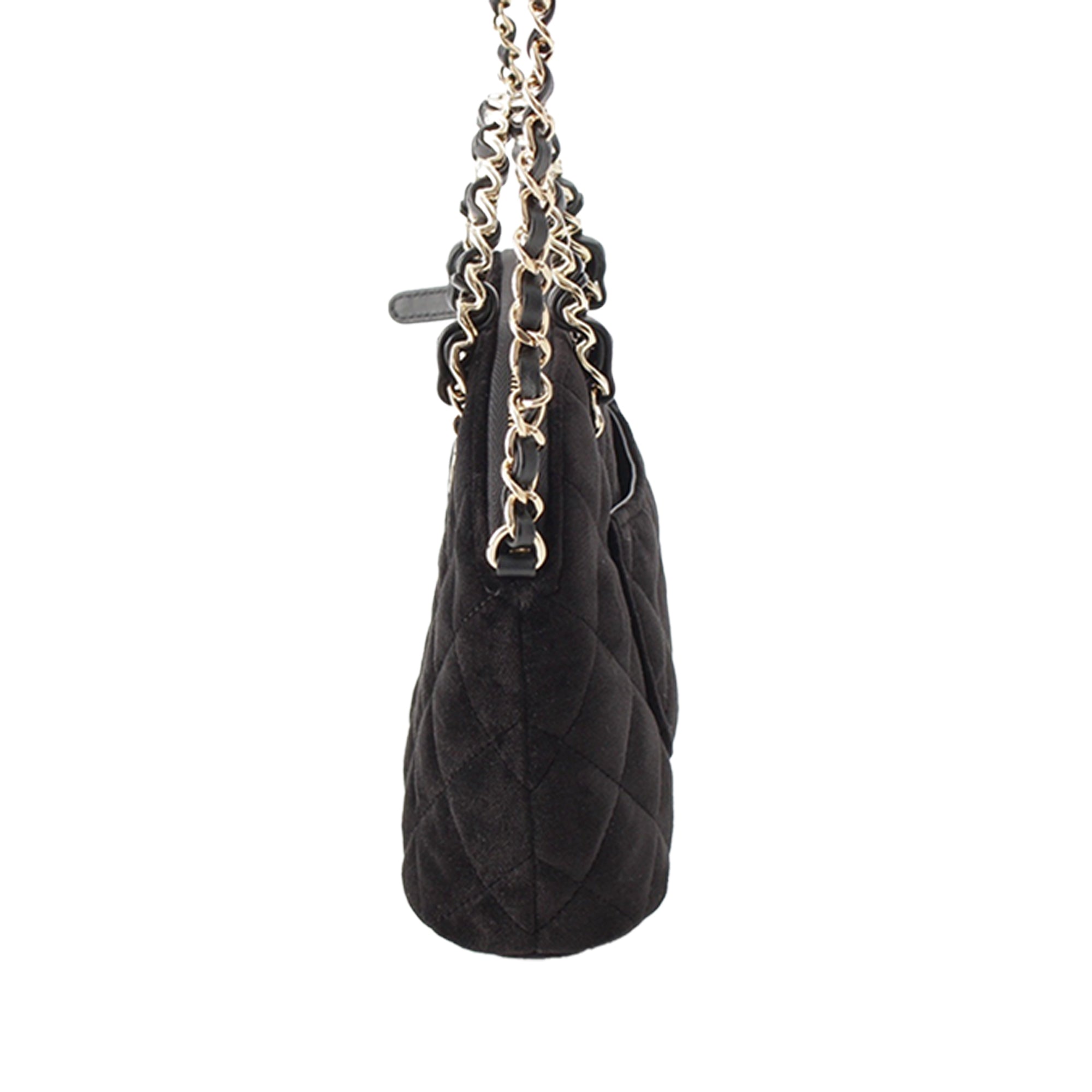 Chanel Quilted Velvet Coco Clutch With Chain - image 9