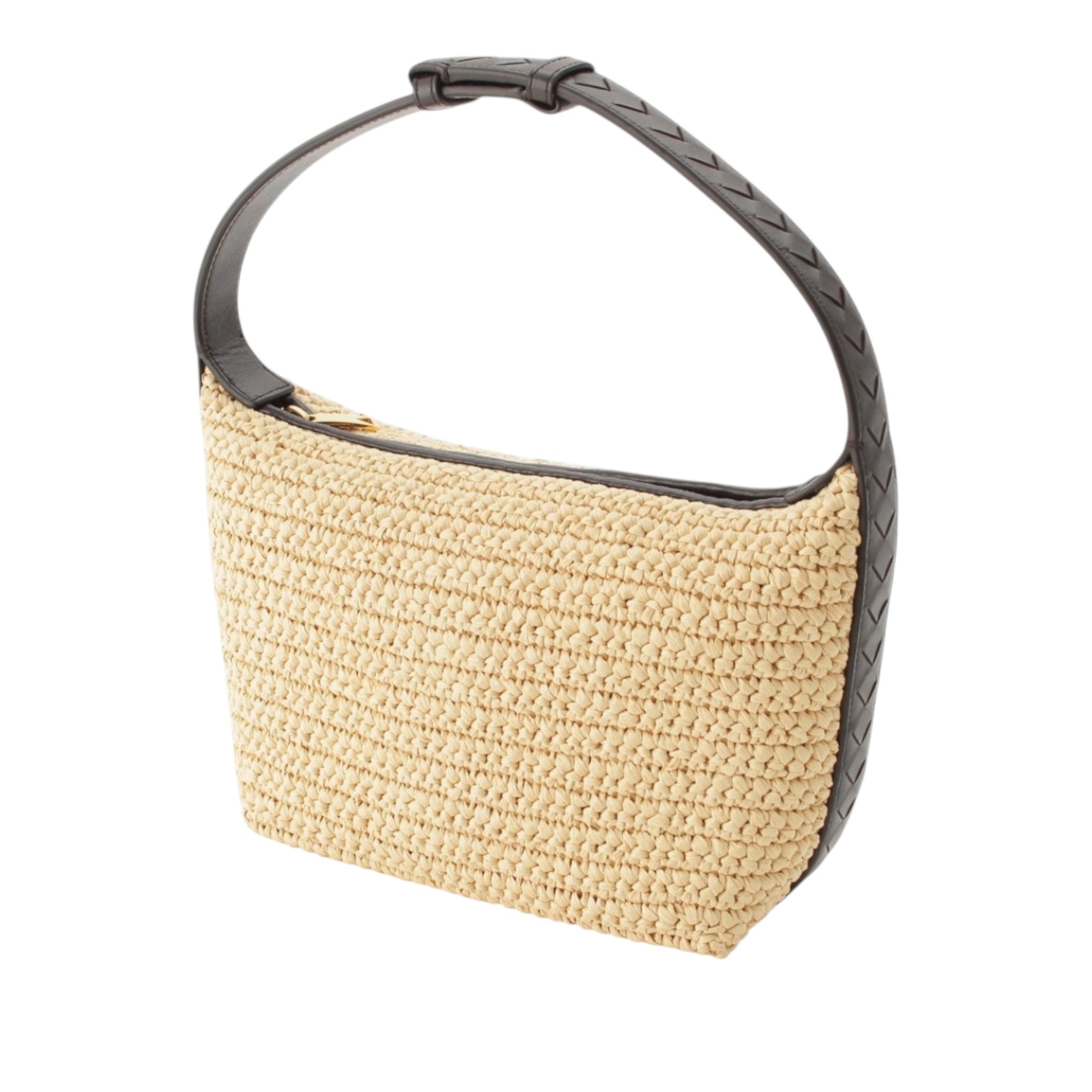 Bottega Veneta Mini Nappa Intrecciato Trimmed Raffia Wallace Handbag - image 2