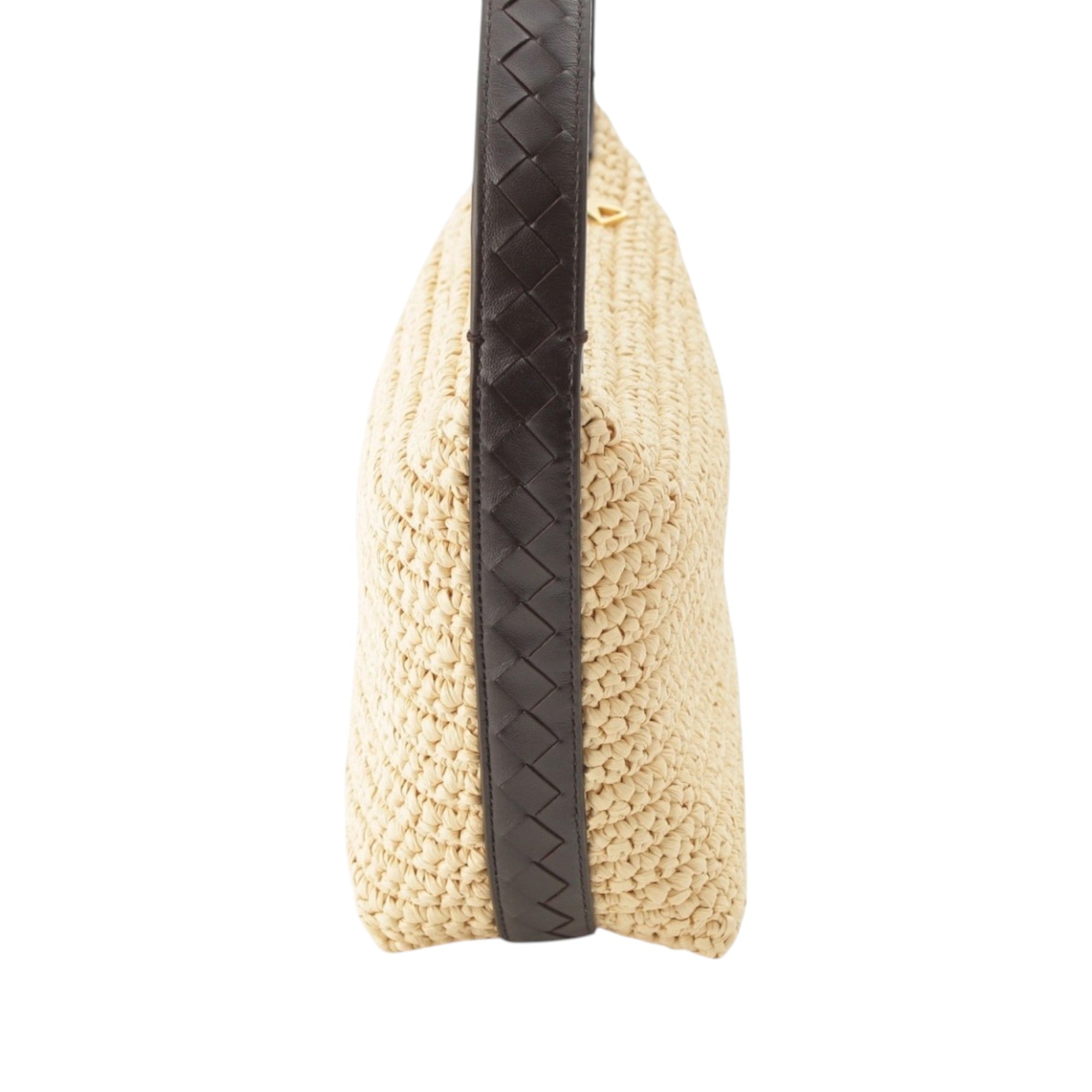 Bottega Veneta Mini Nappa Intrecciato Trimmed Raffia Wallace Handbag - image 3