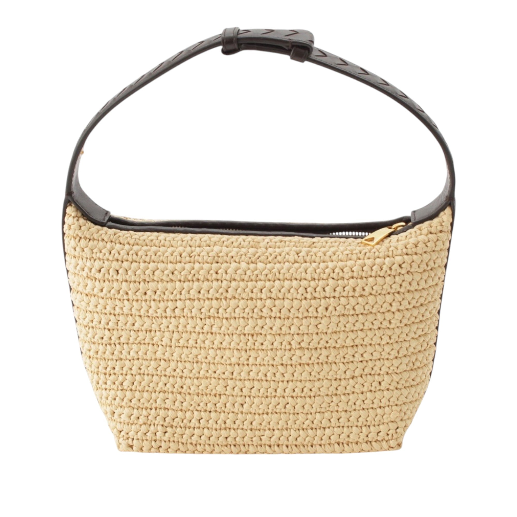 Bottega Veneta Mini Nappa Intrecciato Trimmed Raffia Wallace Handbag - image 4