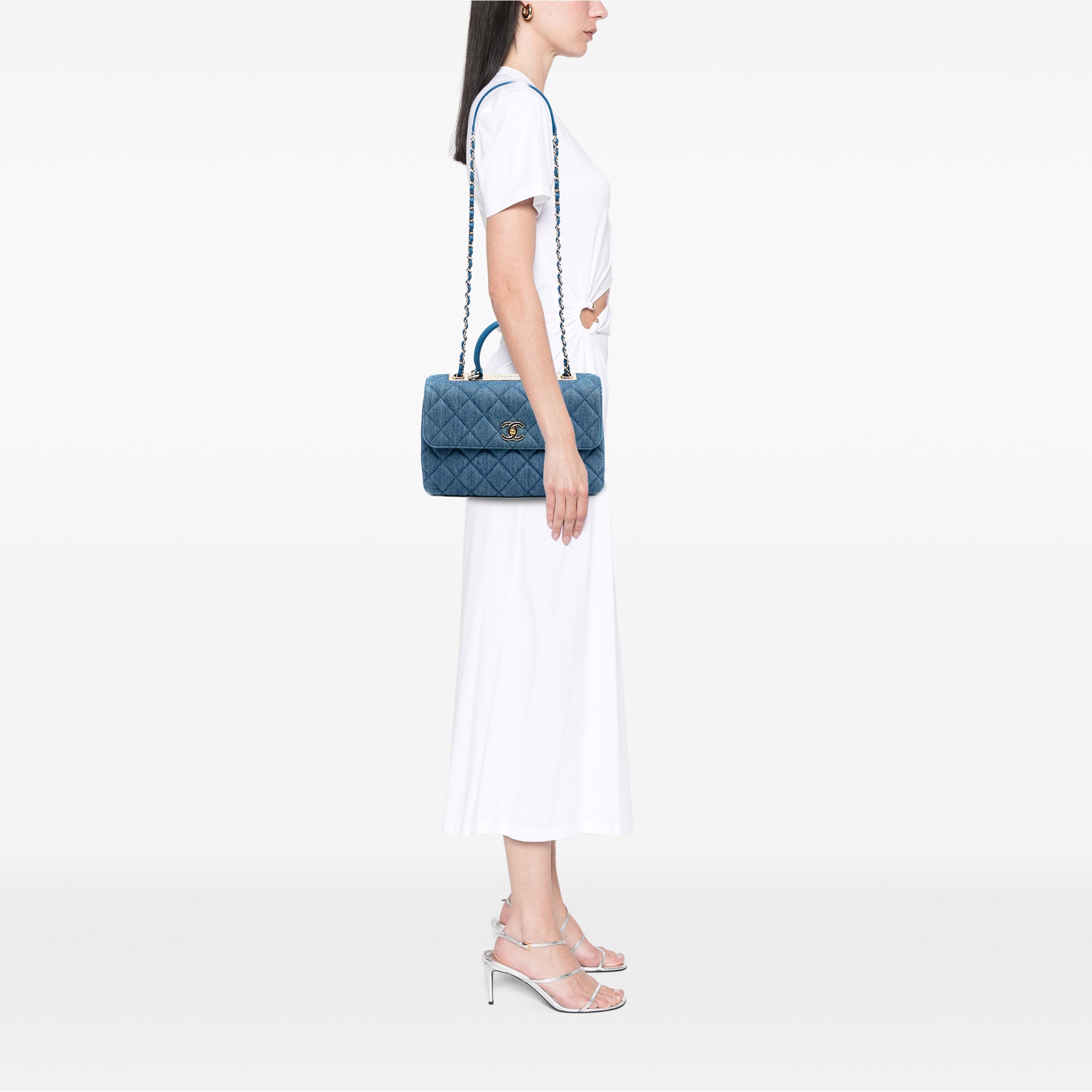 Chanel Medium Denim Trendy CC Top Handle Bag - image 7