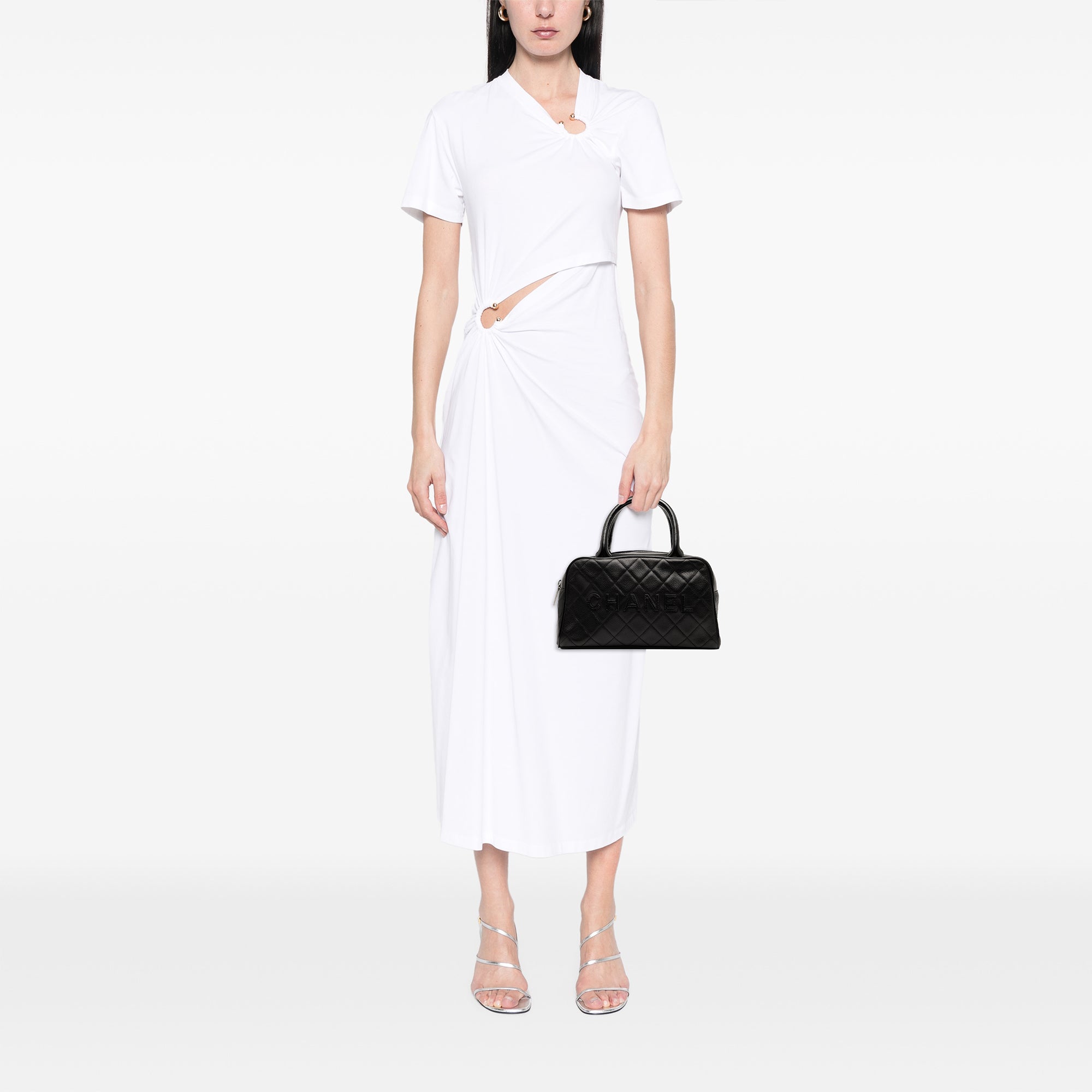 Chanel Quilted Calfskin Logo Bowler Bag - image 7