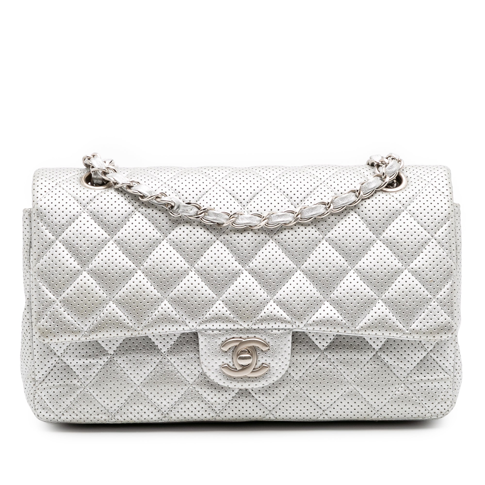 Chanel Medium Classic Perforated Lambskin Double Flap - image 1