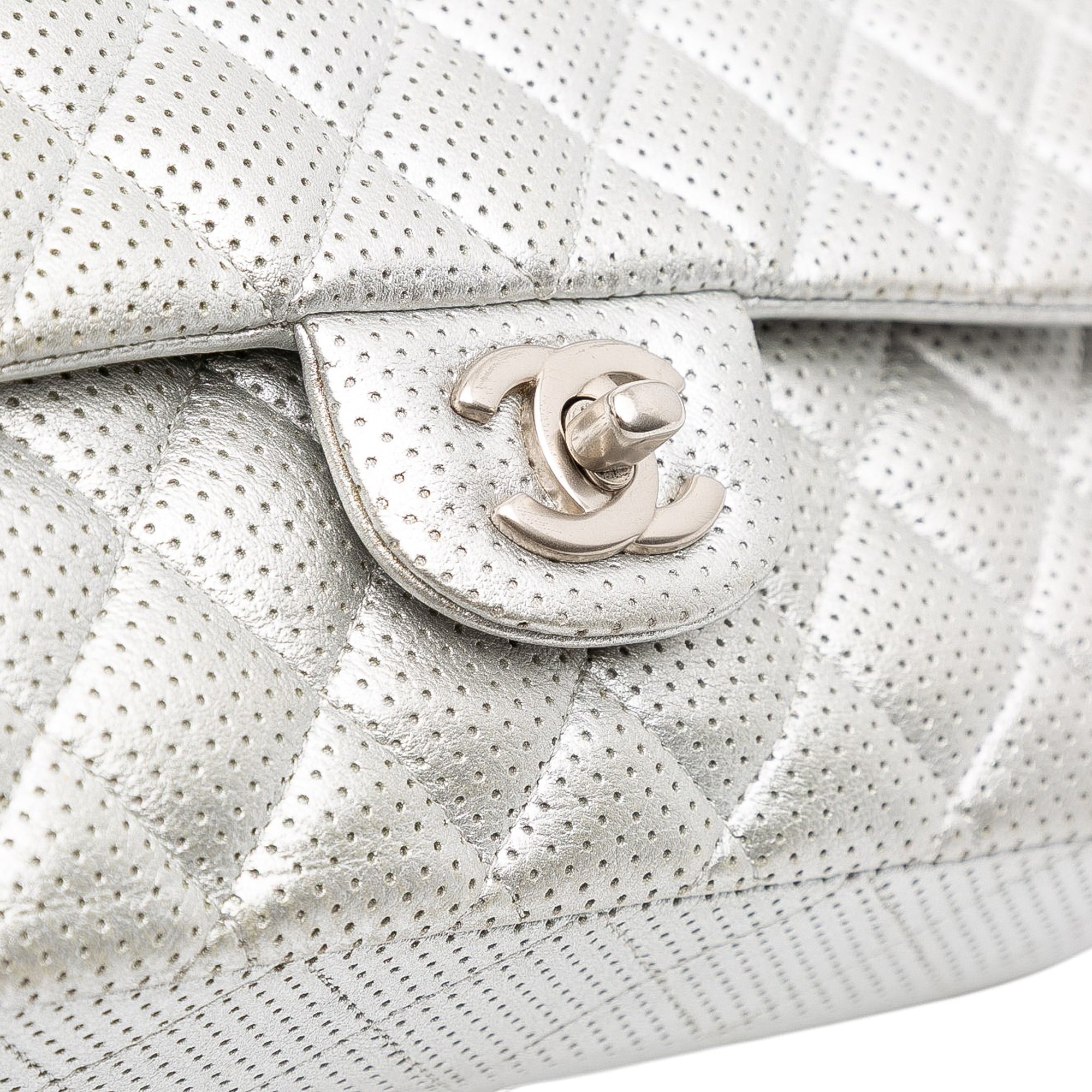 Chanel Medium Classic Perforated Lambskin Double Flap - image 10