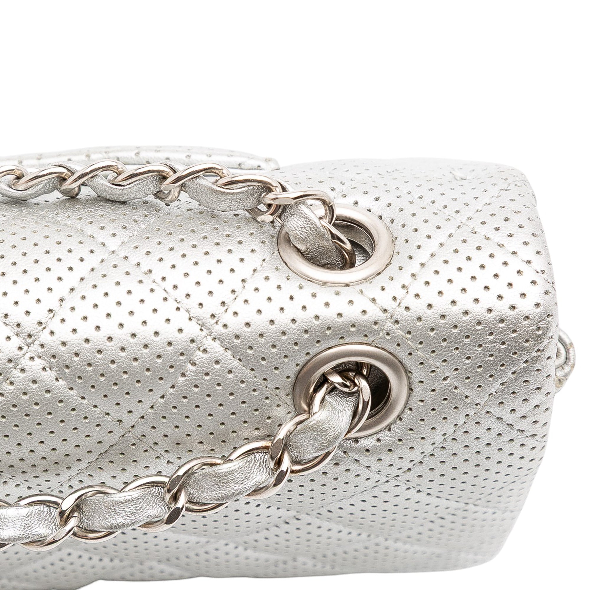 Chanel Medium Classic Perforated Lambskin Double Flap - image 11