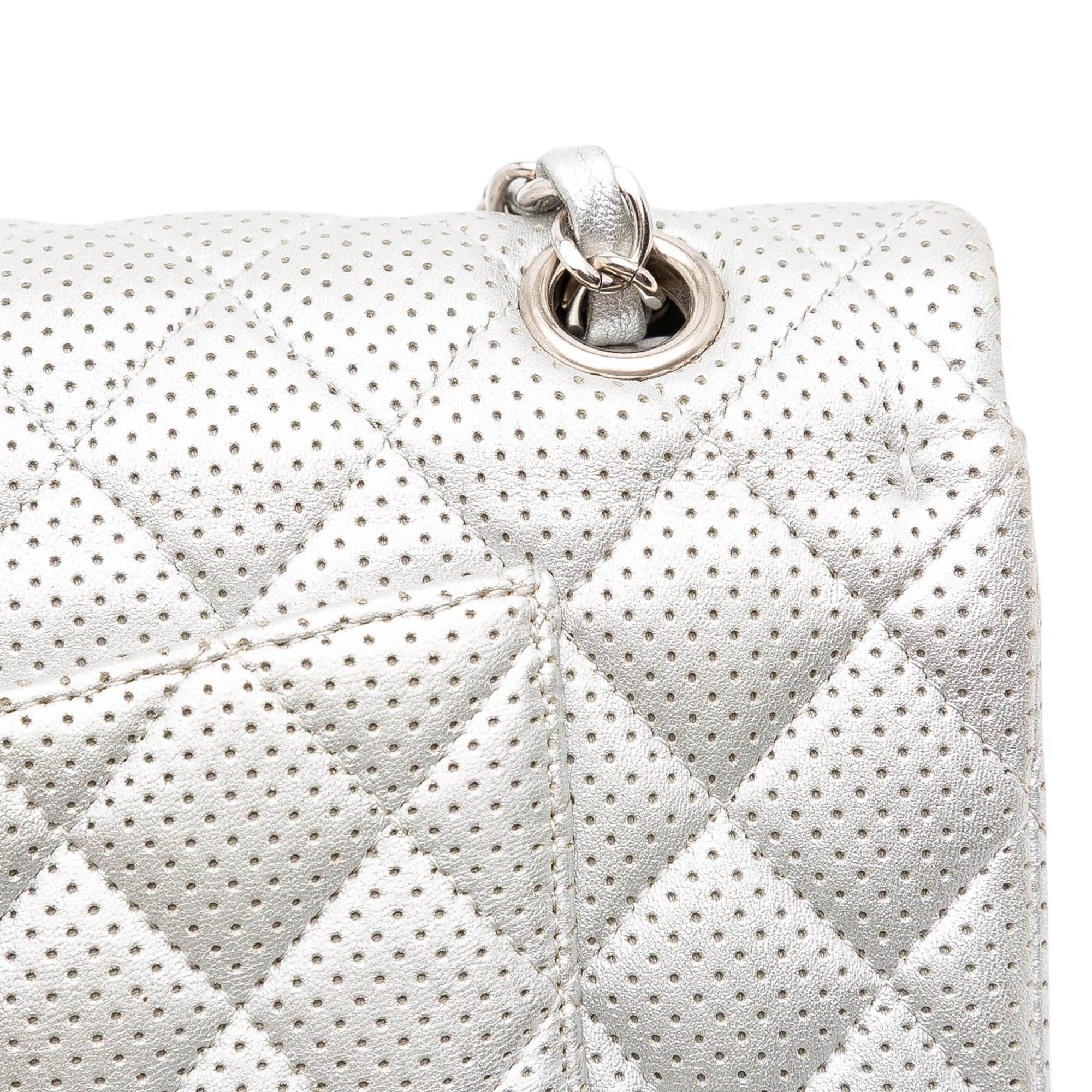 Chanel Medium Classic Perforated Lambskin Double Flap - image 12