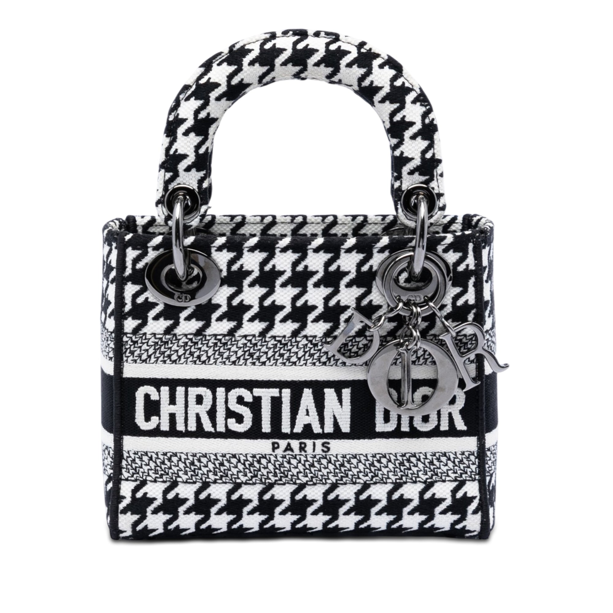 Dior Mini Embroidered Canvas Houndstooth Lady D Lite - image 1