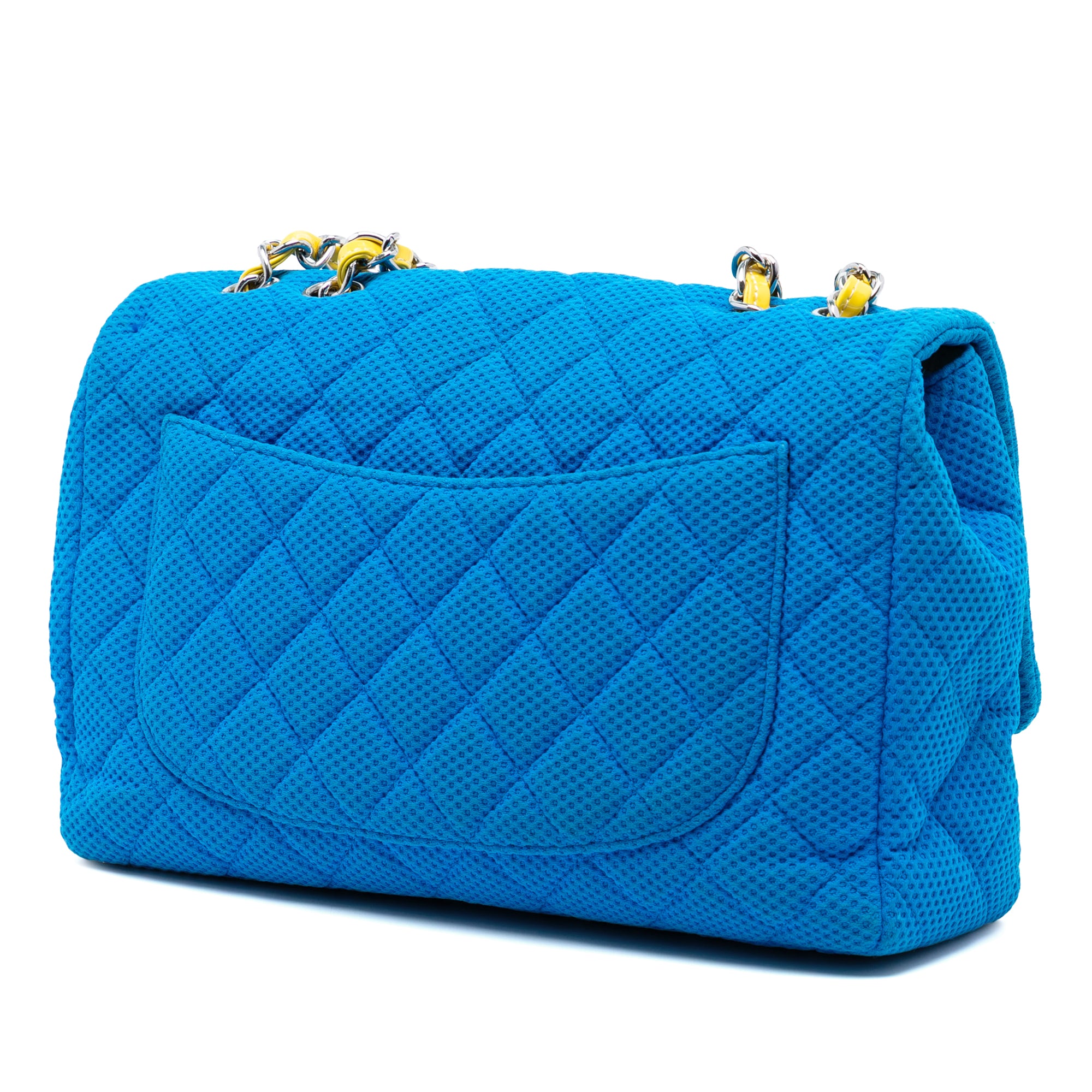 Chanel Medium Quilted Perforated Jersey Single Flap - image 2