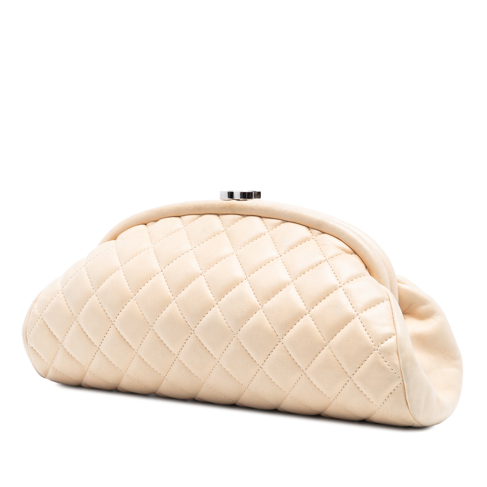 Chanel Quilted Lambskin Timeless Kisslock Clutch - image 2