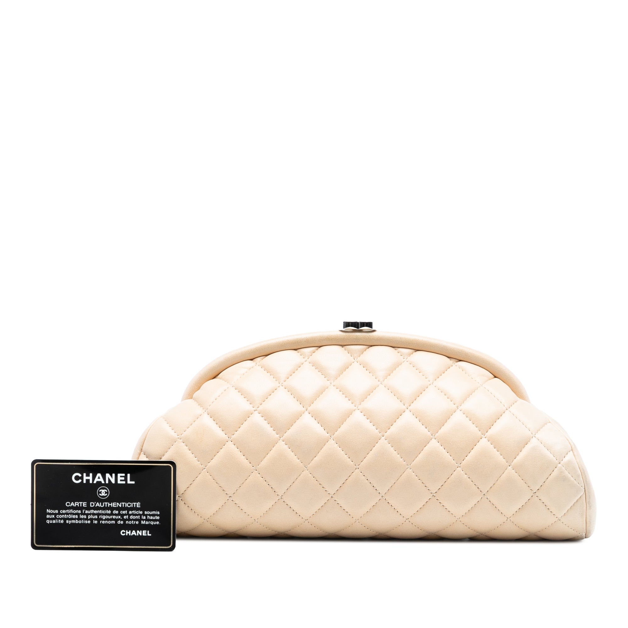 Chanel Quilted Lambskin Timeless Kisslock Clutch - image 8