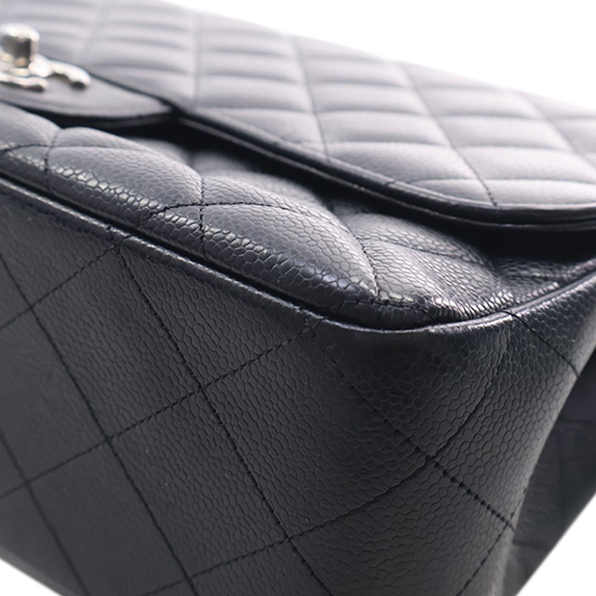 Chanel Jumbo Classic Caviar Single Flap - image 10