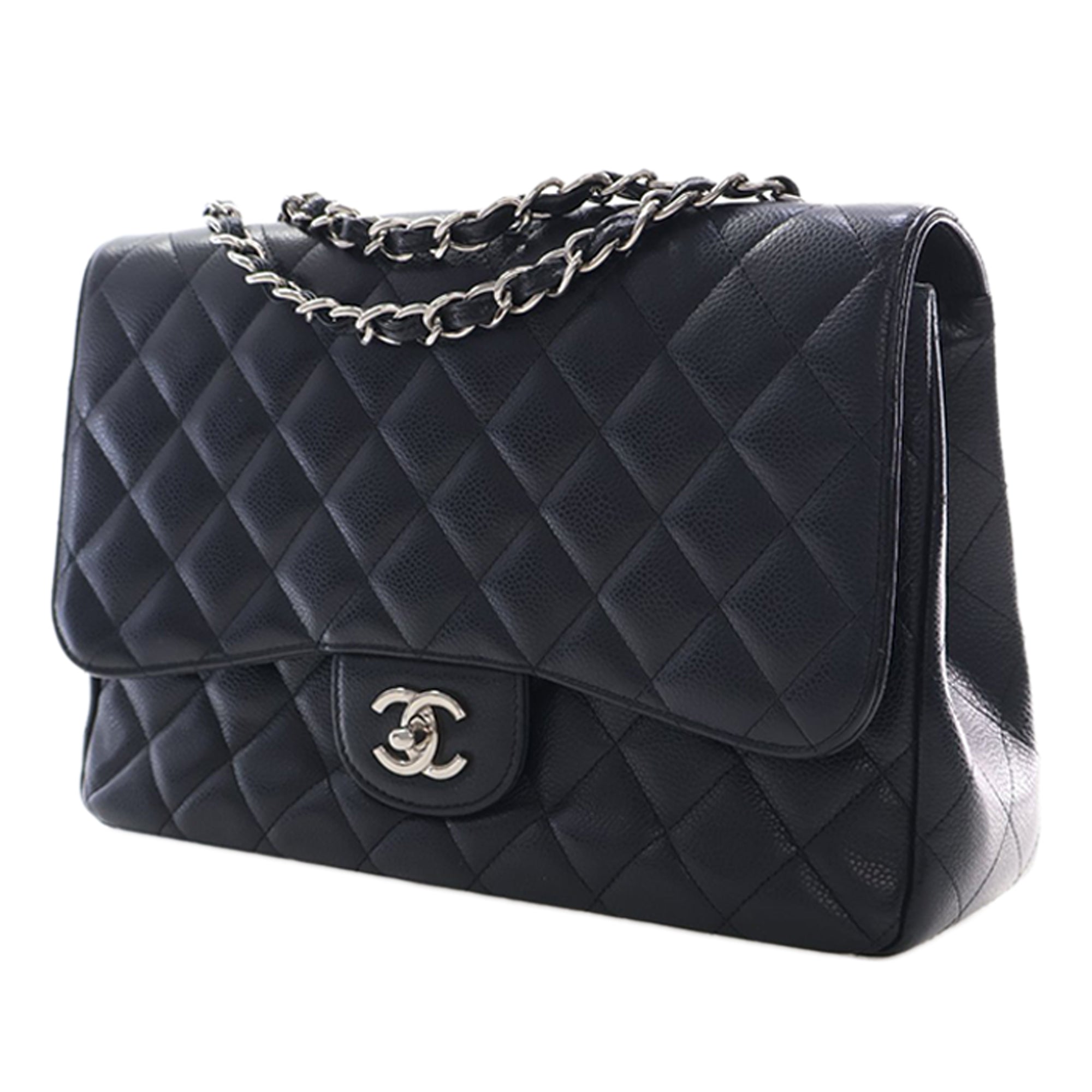 Chanel Jumbo Classic Caviar Single Flap - image 4