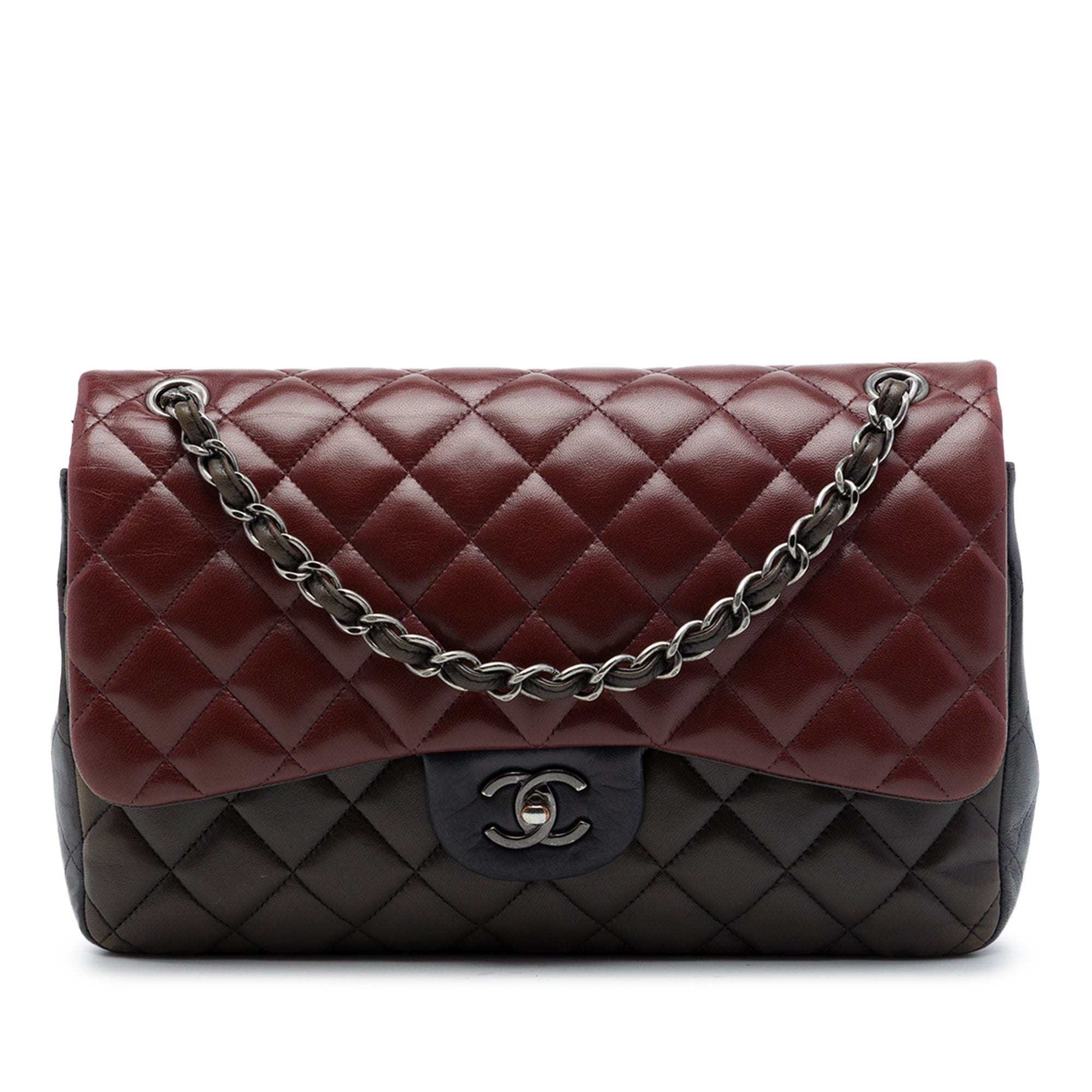 Chanel Jumbo Classic Tricolor Lambskin Double Flap - image 1