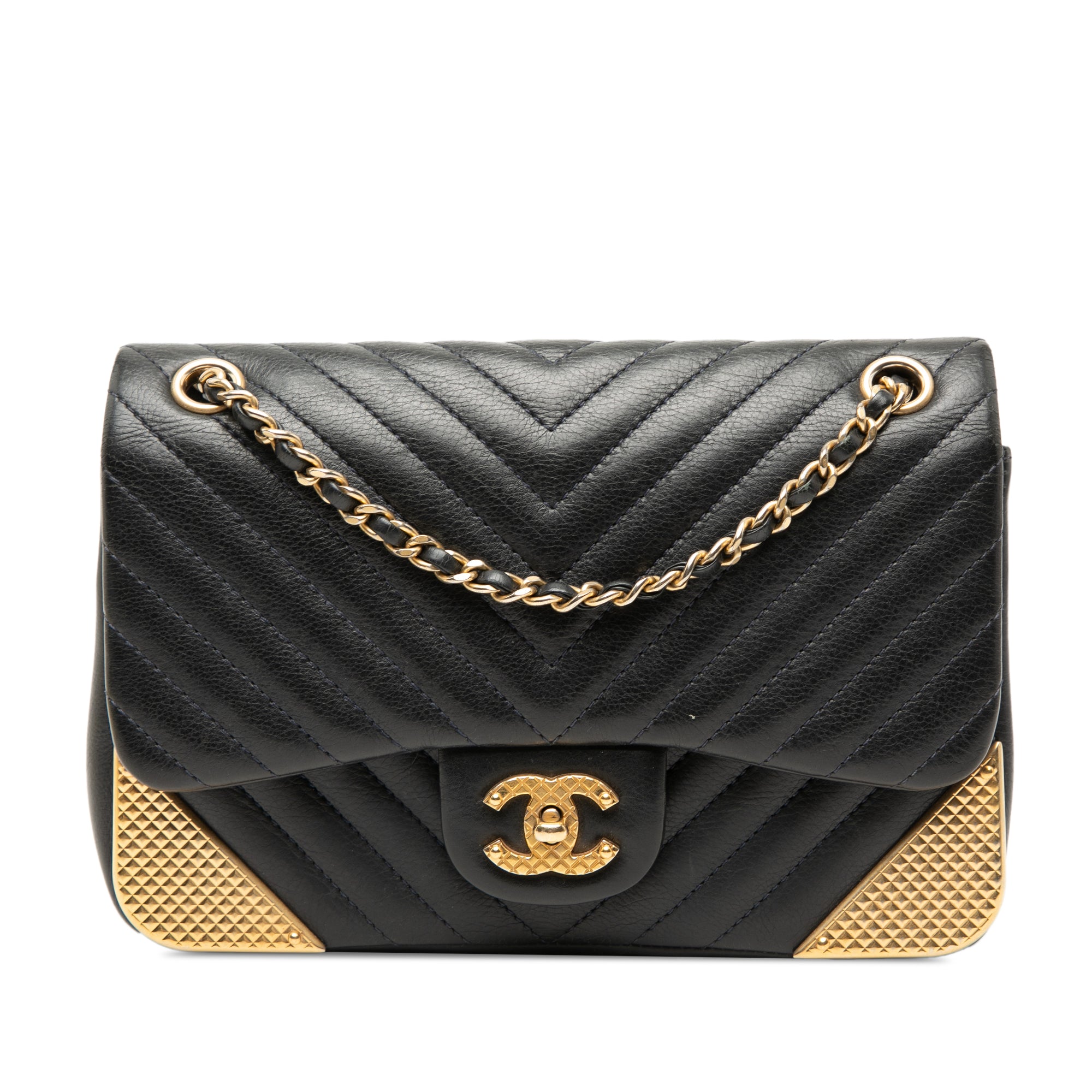 Chanel Mini Chevron Calfskin Rock The Corner Flap - image 1